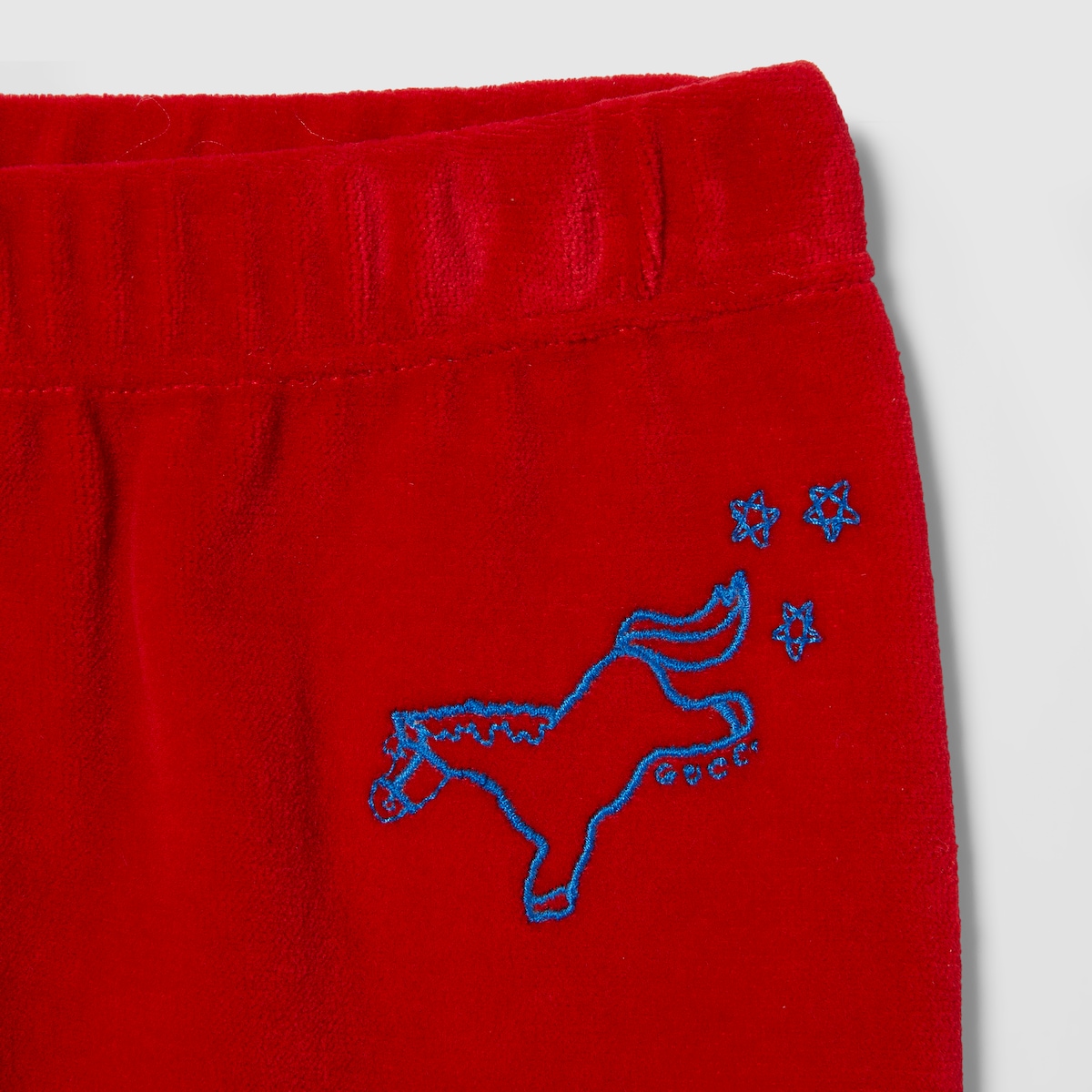 Children's chenille jogging pants in red