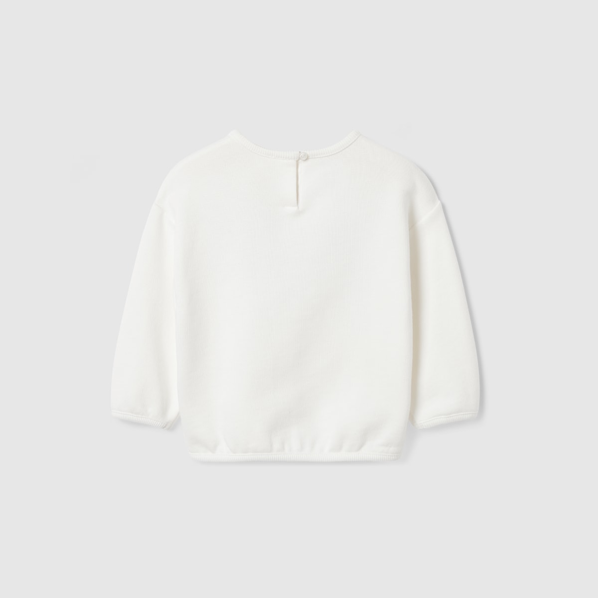 Baby cotton sweatshirt with print in white - thumbnail 3