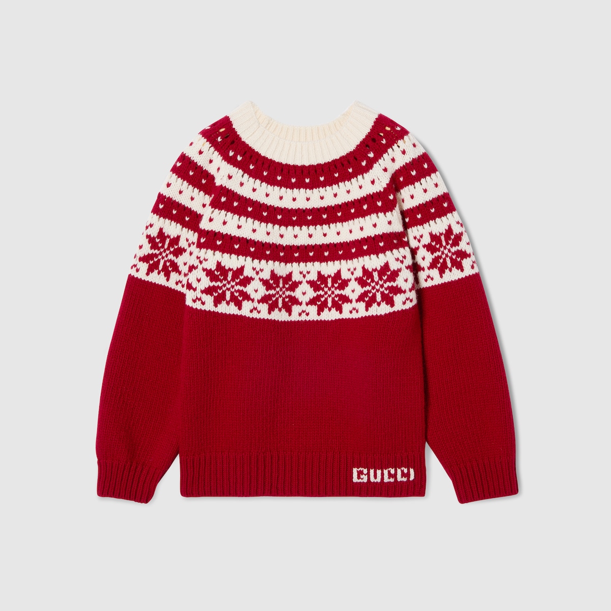Children's wool sweater in red - thumbnail 6
