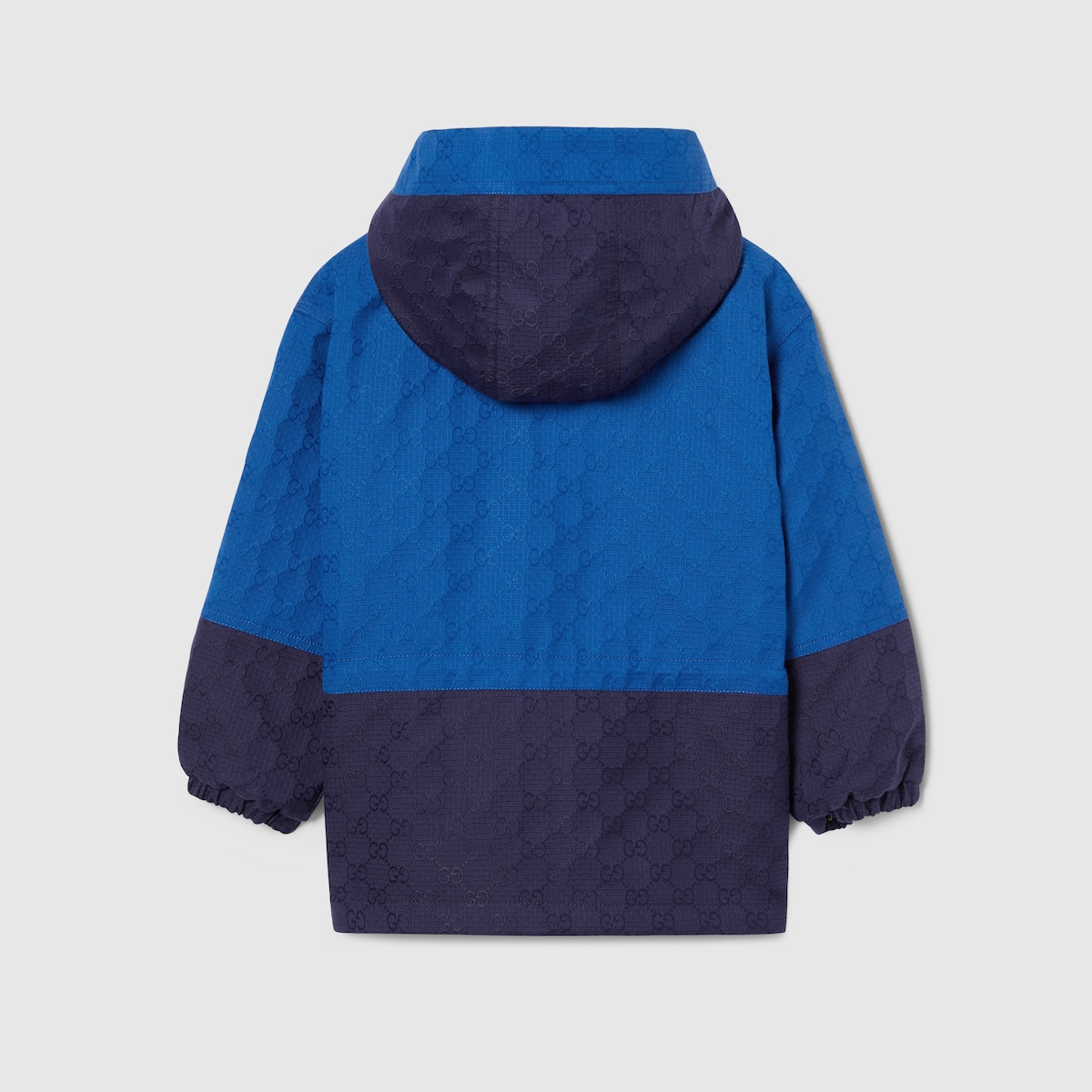 Children's GG cotton ripstop coat in blue and dark blue - thumbnail 2