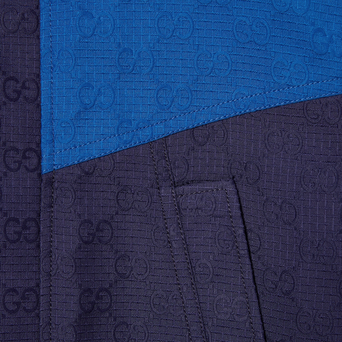 Children's GG cotton ripstop coat in blue and dark blue - thumbnail 3