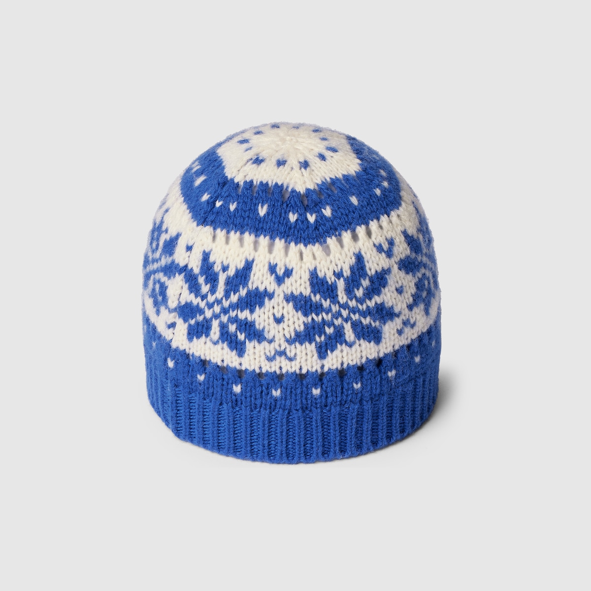 Baby hat with Gucci logo in blue and ivory - thumbnail 2