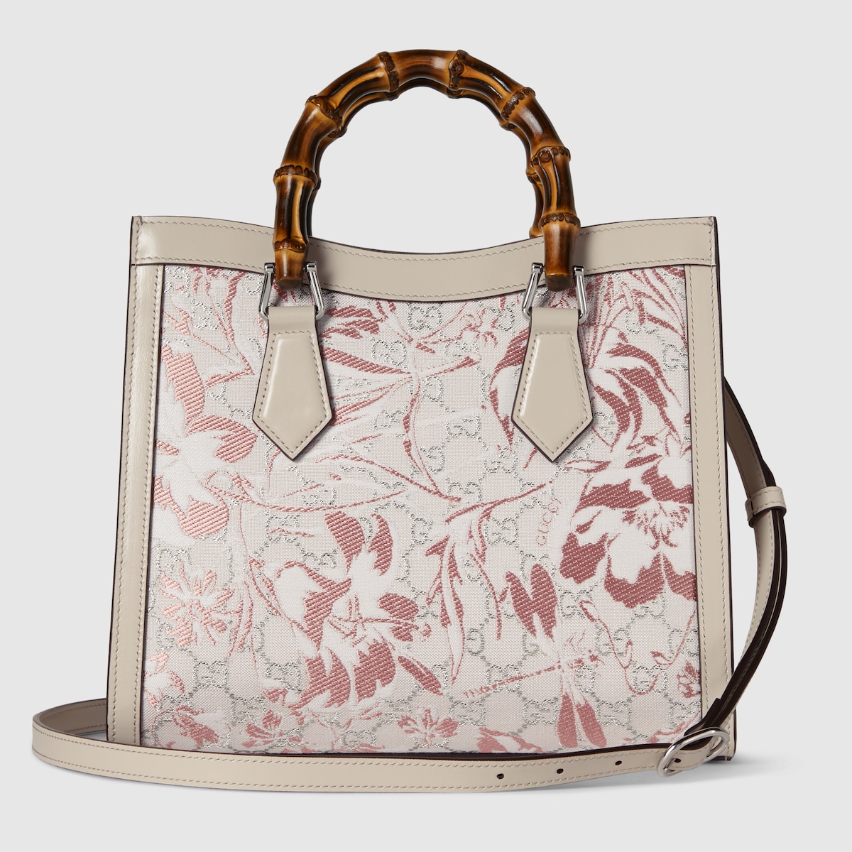 GUCCI 〔グッチ ダイアナ〕日本限定 ミディアム トートバッグ, ホワイト, レザー