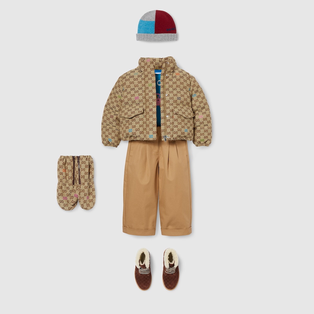 Children's twill pants in light brown