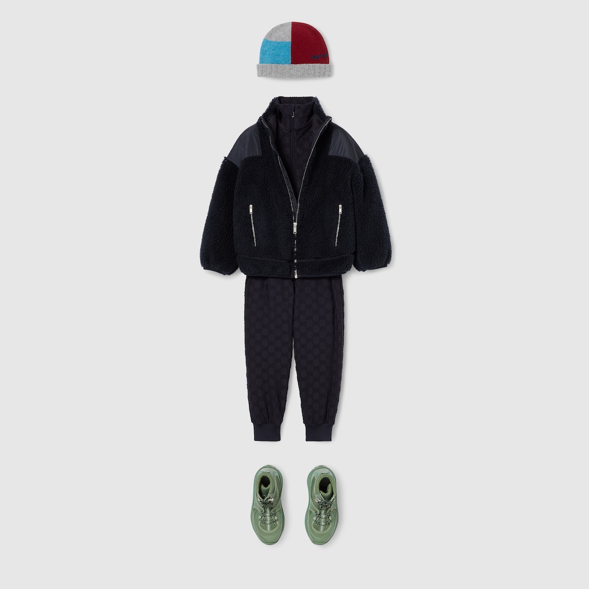 Children's GG fuzzy fabric jacket in dark blue | GUCCI® US Children's GG fuzzy fabric jacket in dark blue | GUCCI® US