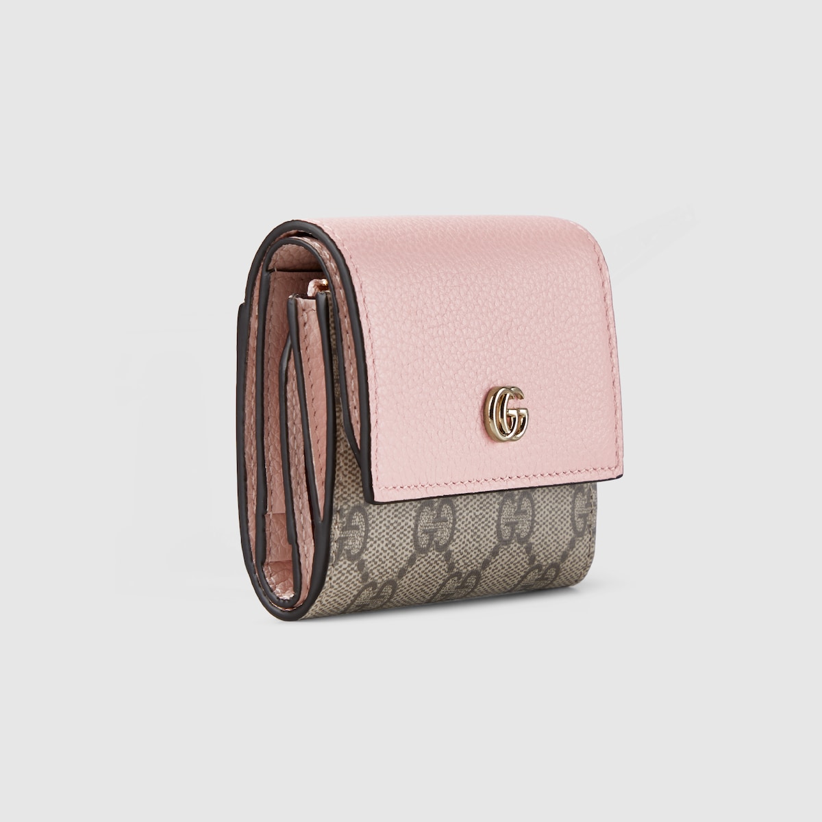Bi-color GG Marmont mini wallet in pink leather - thumbnail 6