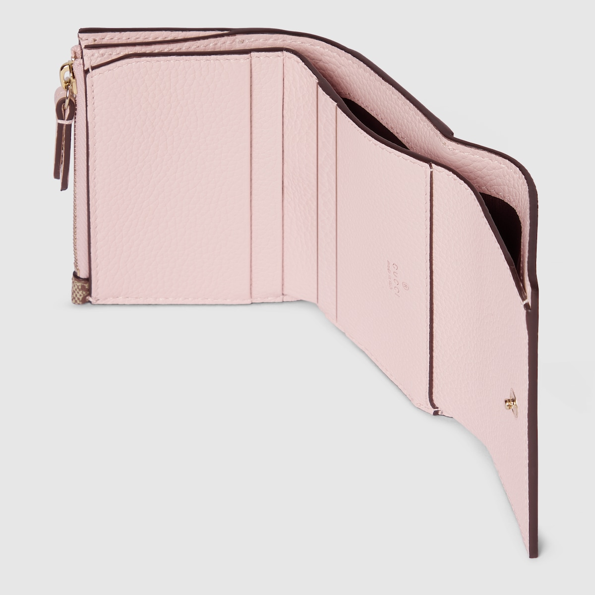 Bi-color GG Marmont mini wallet in pink leather
