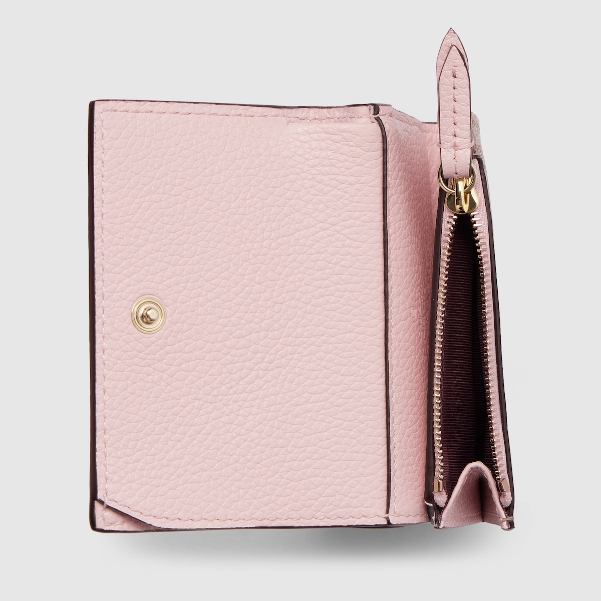 Bi-color GG Marmont mini wallet in pink leather - thumbnail 3