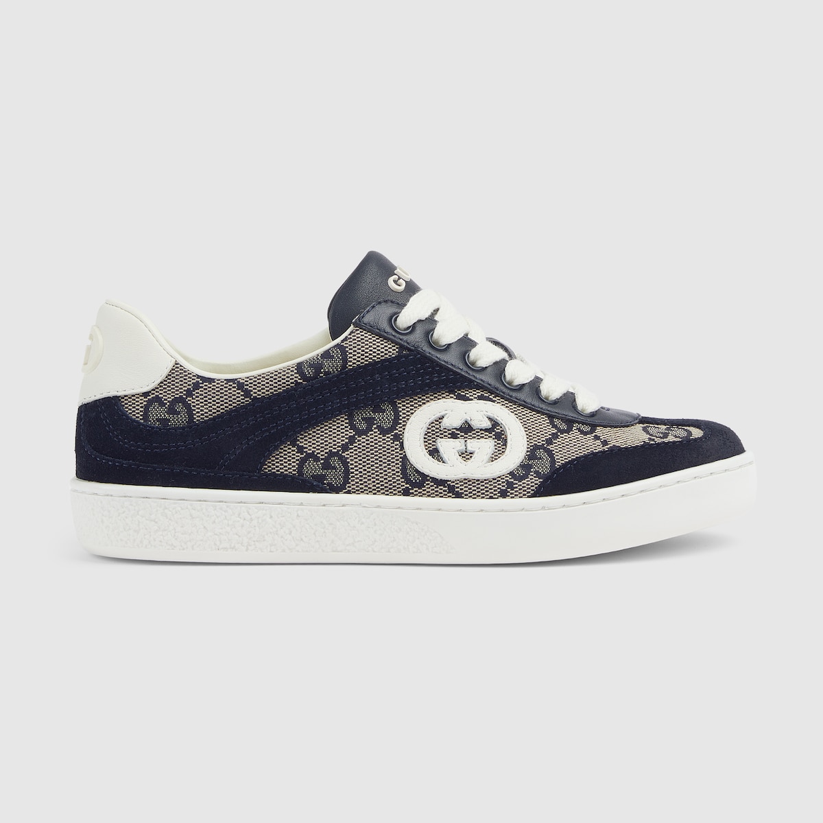 Children's G74 sneaker in beige and blue GG canvas - thumbnail 3