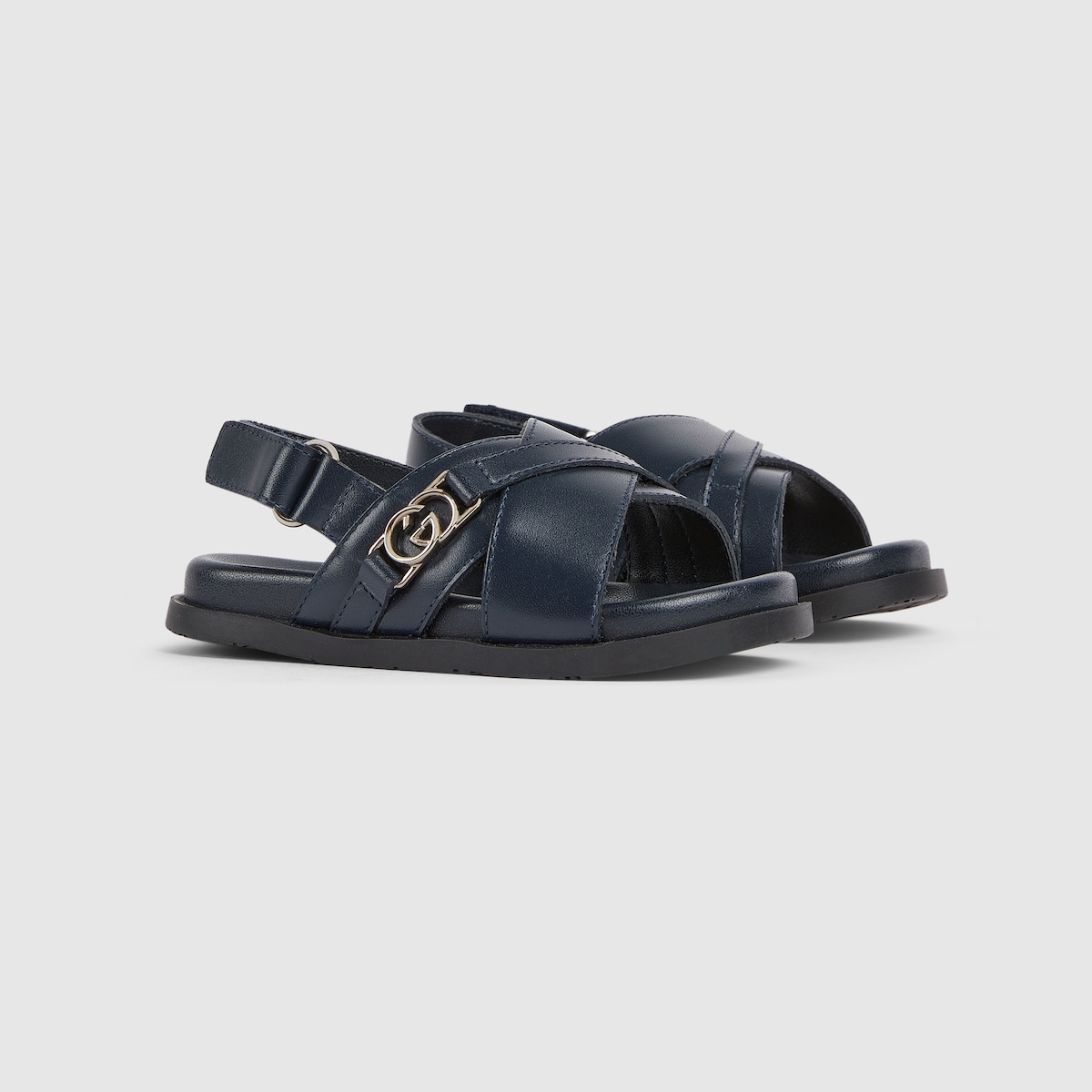Toddler sandal in dark blue leather - thumbnail 4