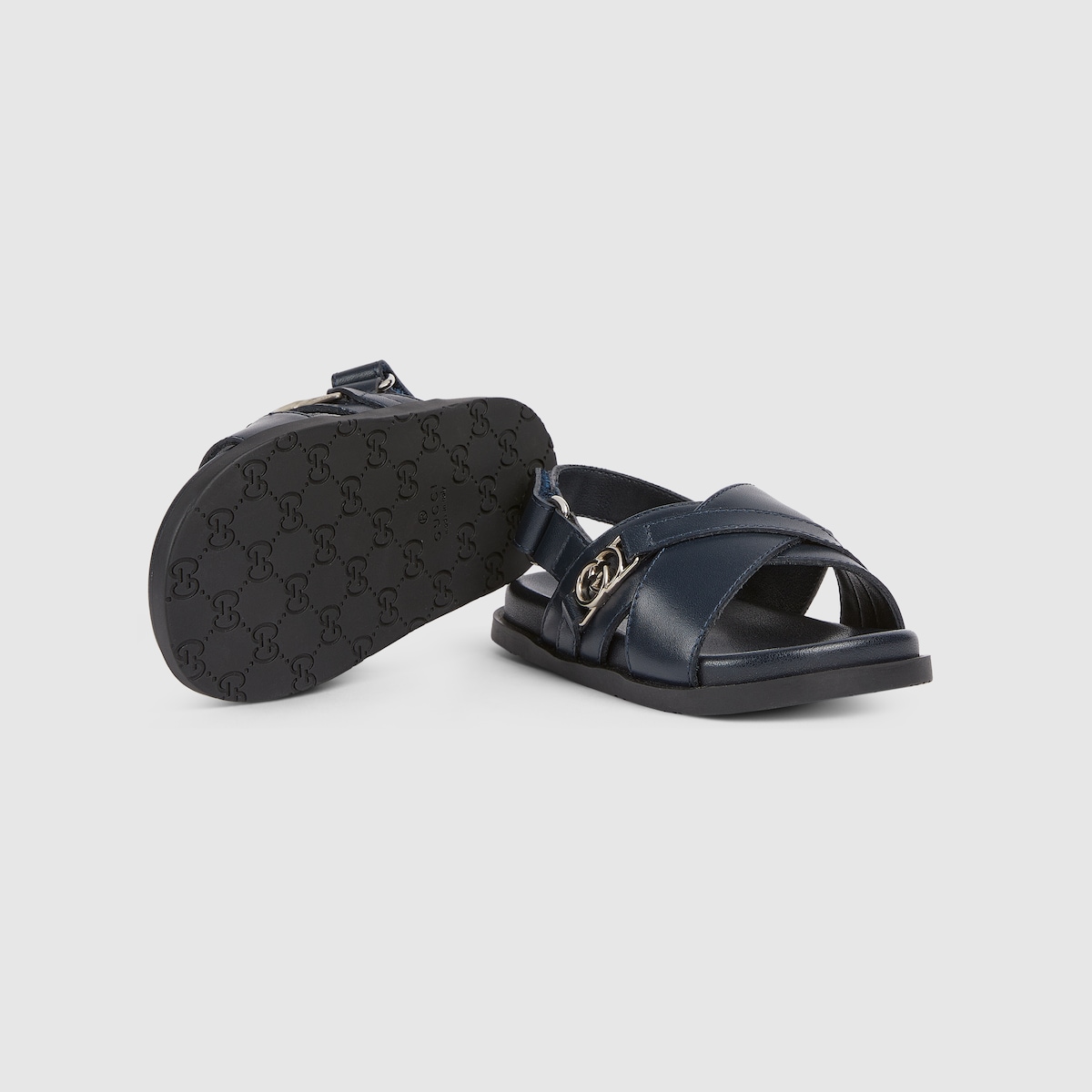 Toddler sandal in dark blue leather - thumbnail 2