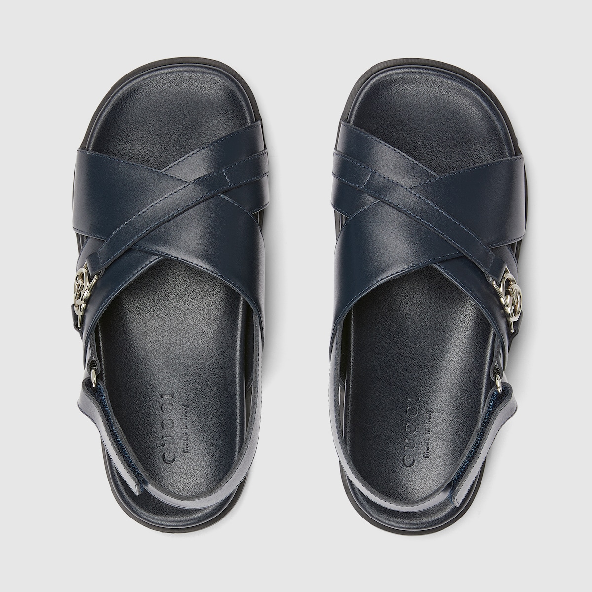 Children's sandal in dark blue leather