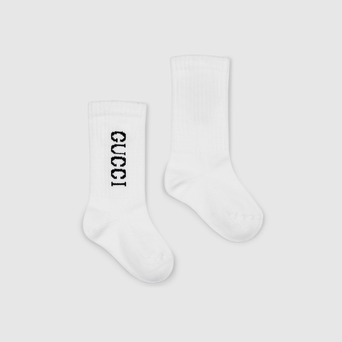 Baby cotton blend rib socks in white