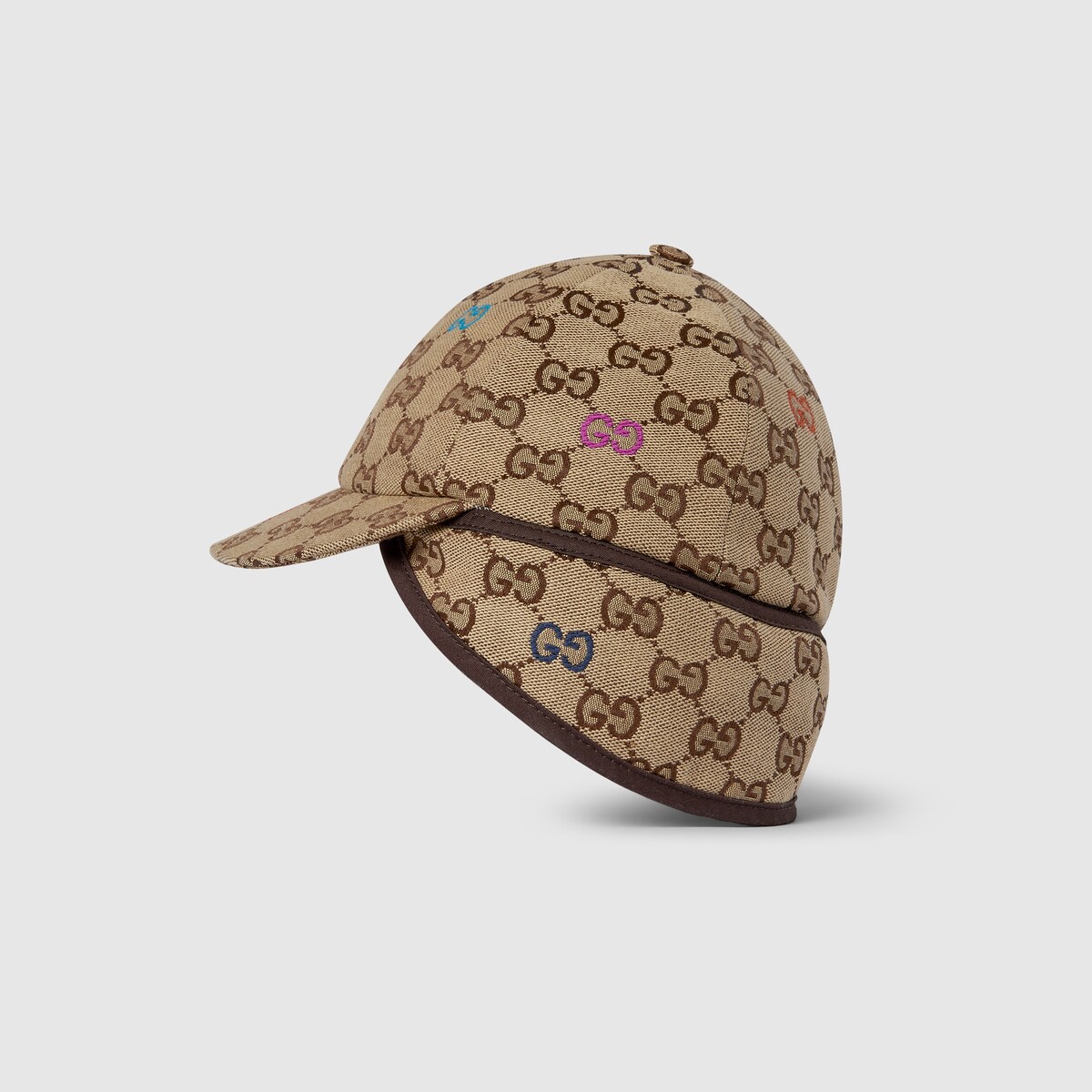 Children's GG hat in beige and dark brown - thumbnail 2