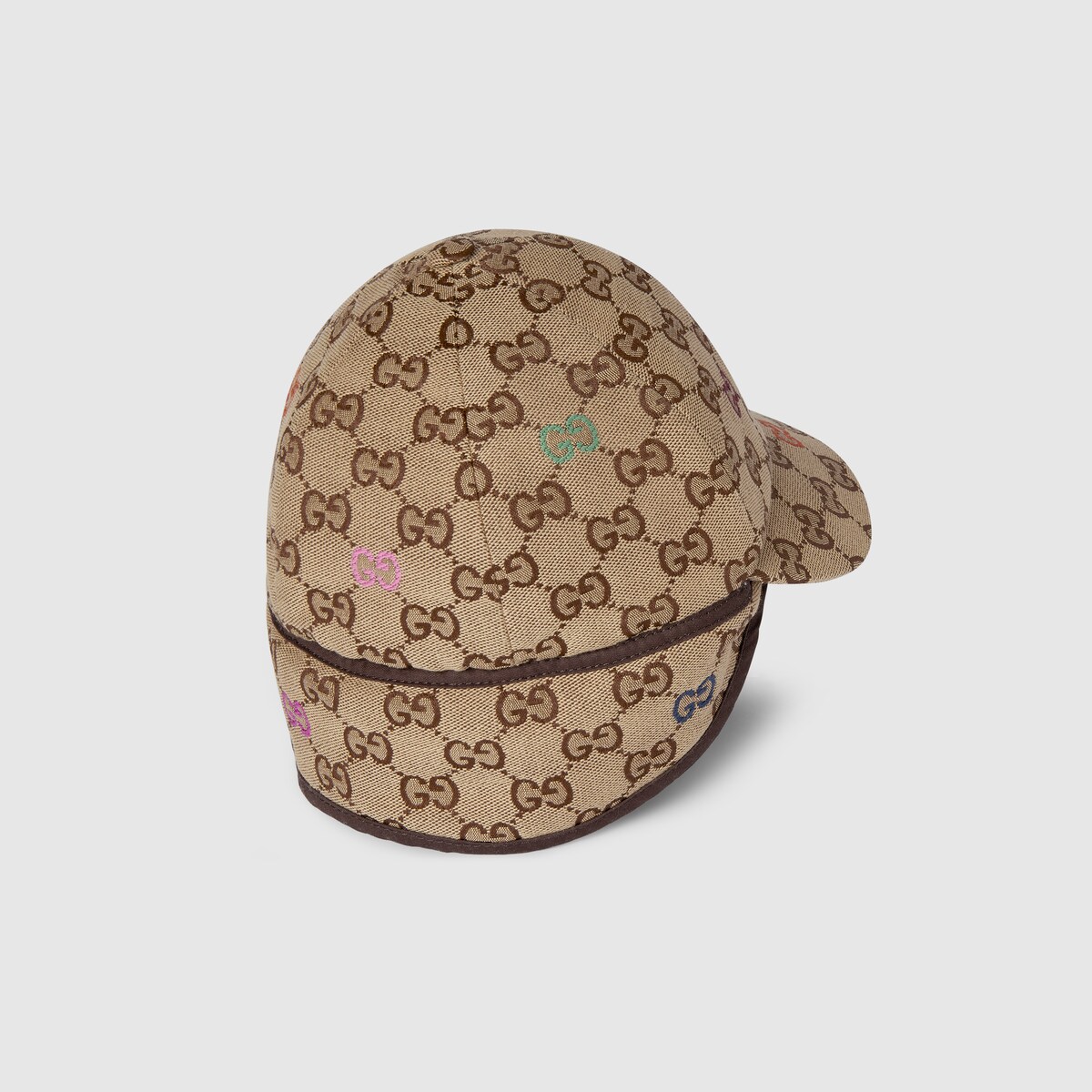 Children's GG hat in beige and dark brown
