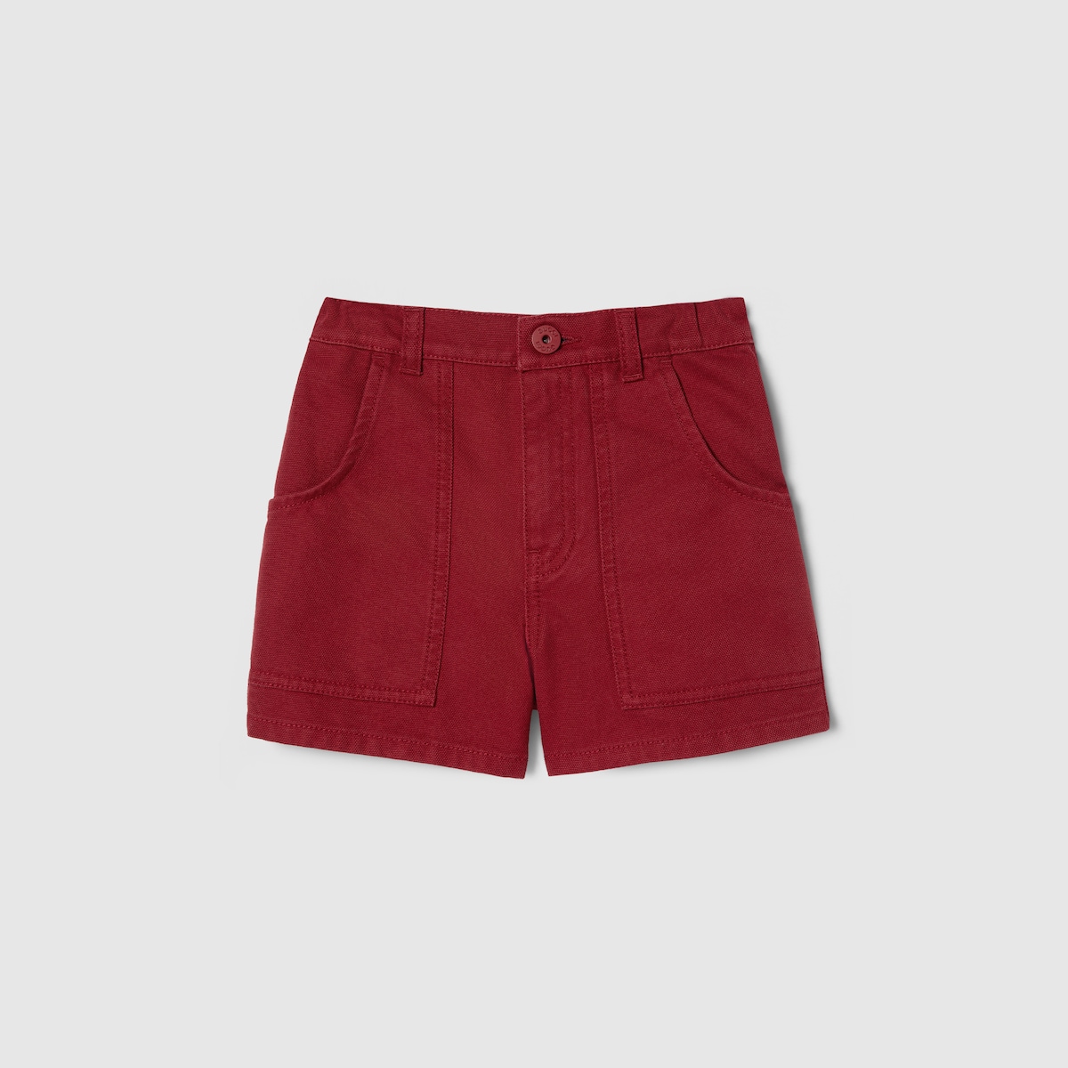 Children's cotton canvas shorts in red - thumbnail 3