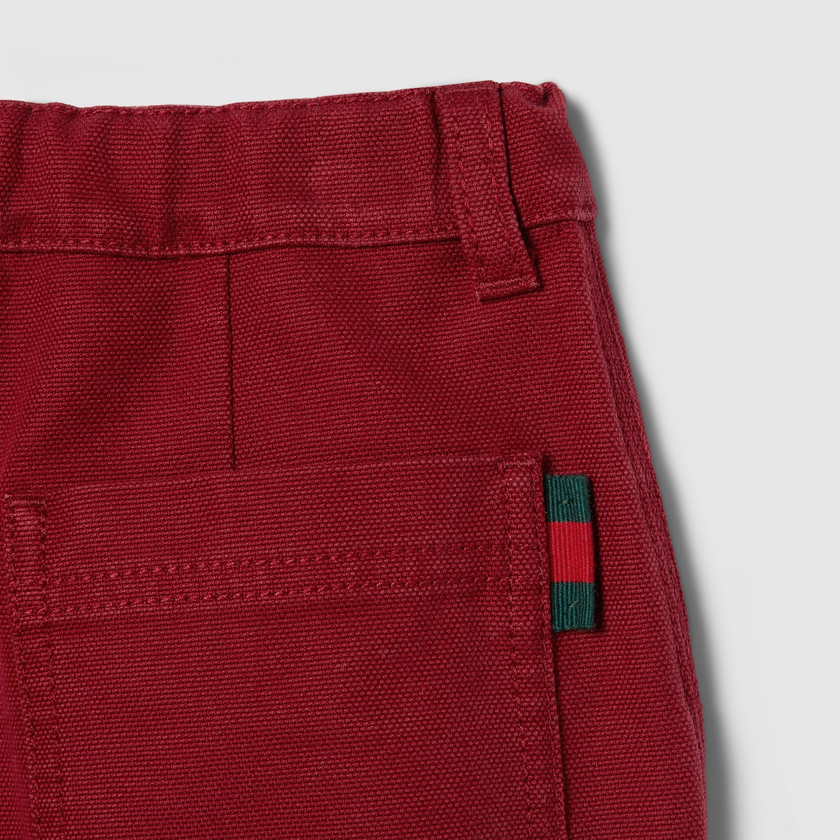 Children's cotton canvas shorts in red - thumbnail 2