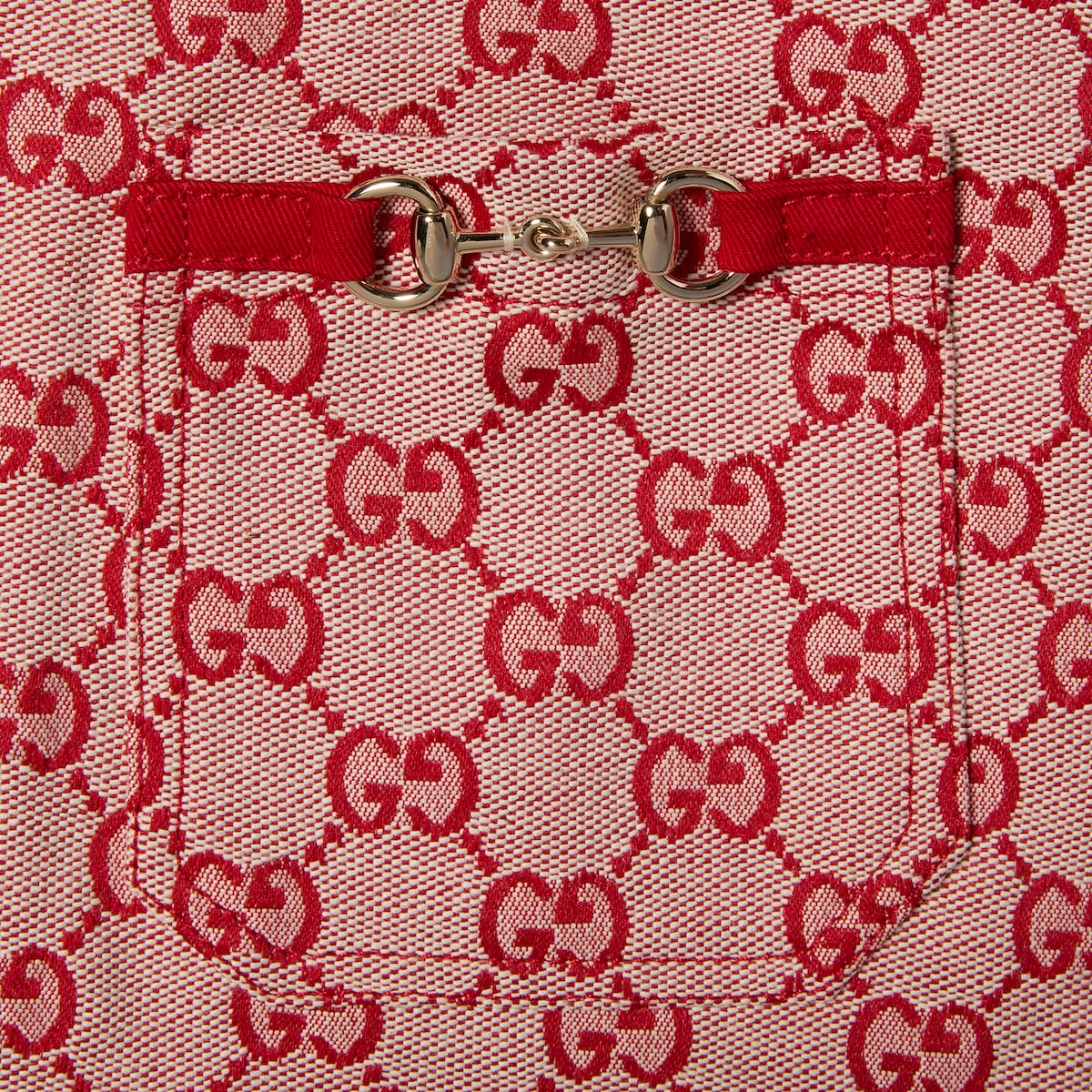 Children's GG canvas dress in red