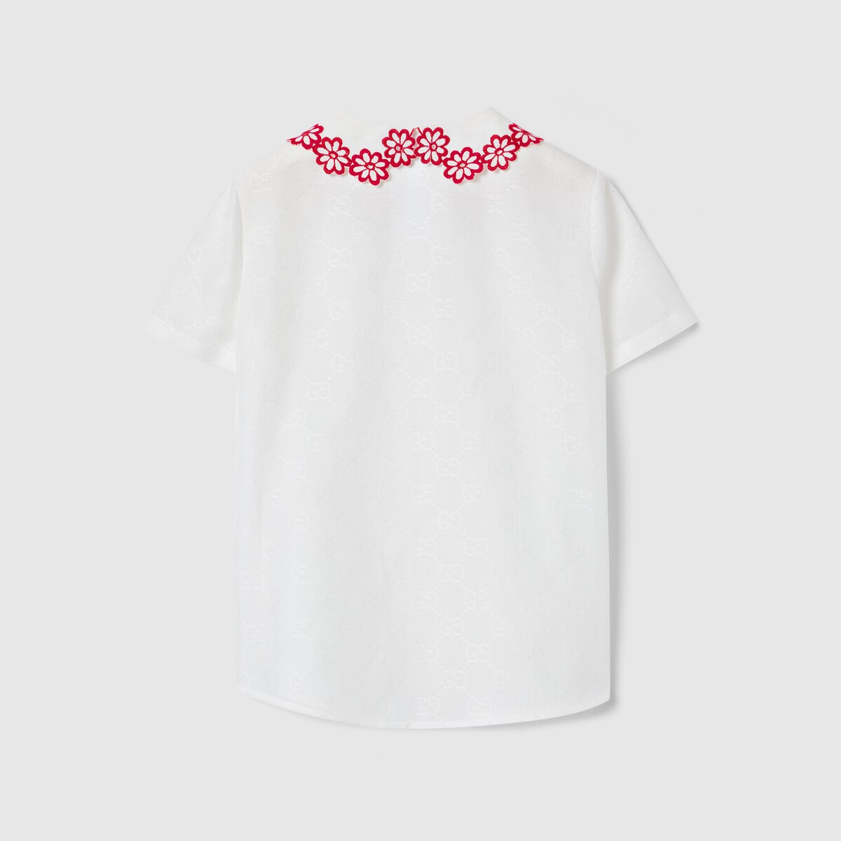 Children's GG cotton jacquard shirt in white