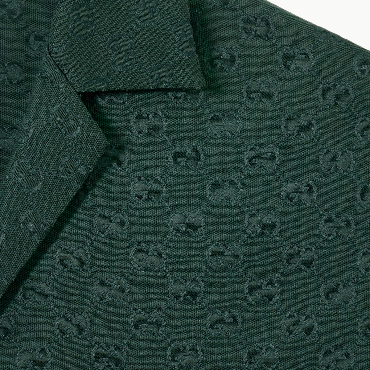 GG canvas shirt in dark green | GUCCI® SG