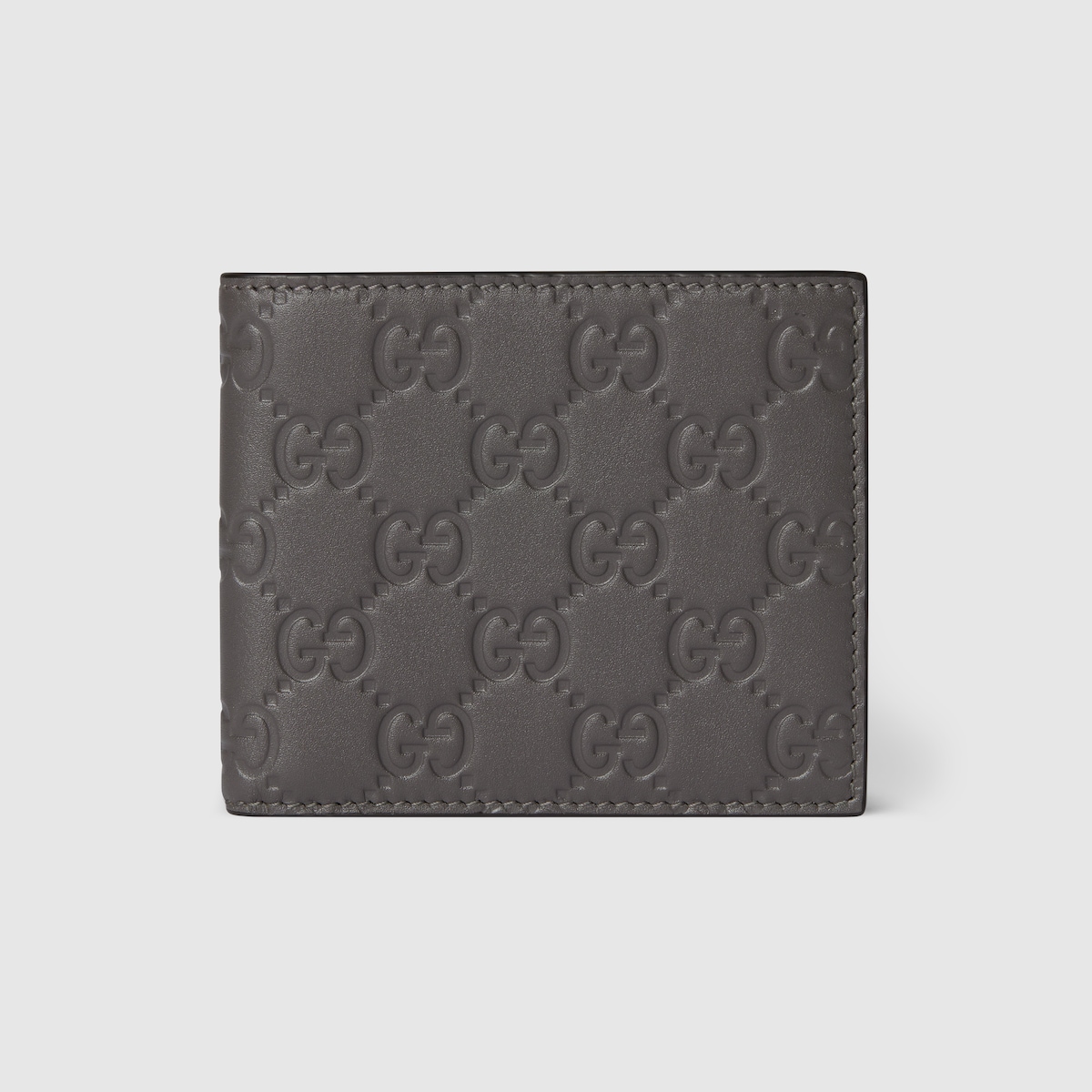 GG Emblem bi-fold wallet in grey GG leather - thumbnail 5