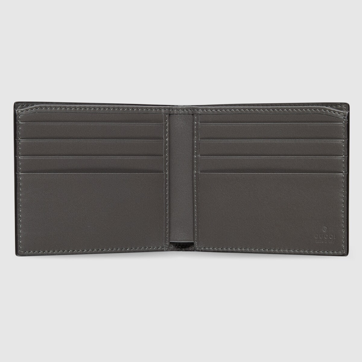 GG Emblem bi-fold wallet in grey GG leather - thumbnail 3