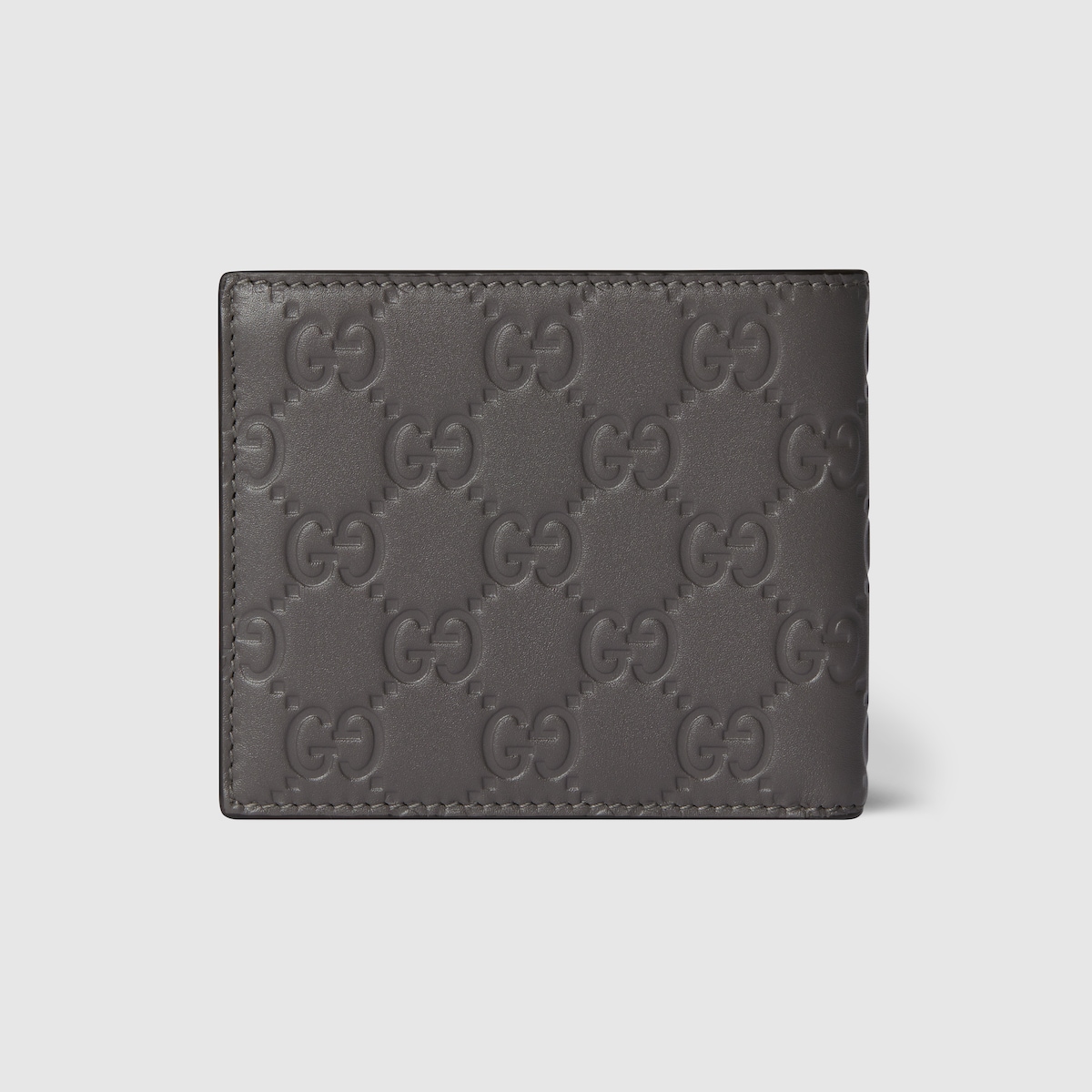 GG Emblem bi-fold wallet in grey GG leather | GUCCI® AE