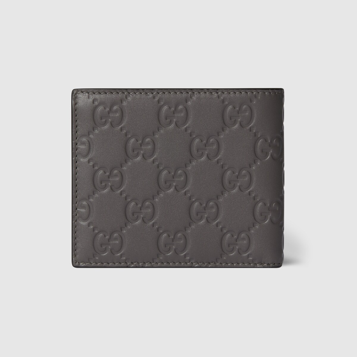 GG Emblem bi-fold wallet in grey GG leather