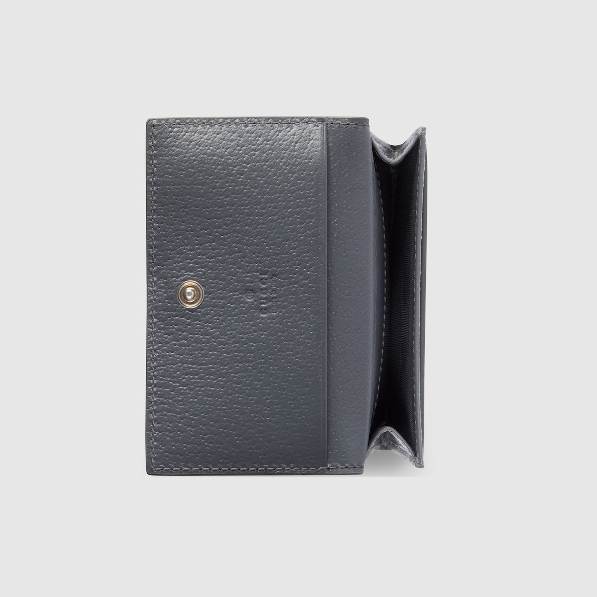 Grey interior GG card case in black GG Supreme