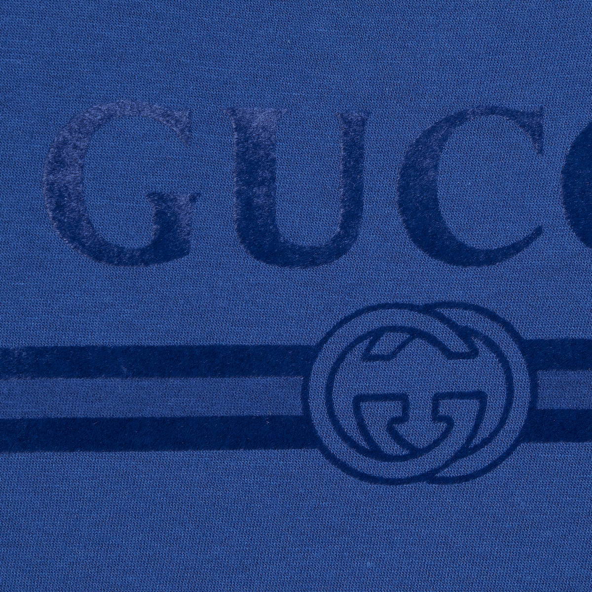Children's cotton T-shirt with print in blue