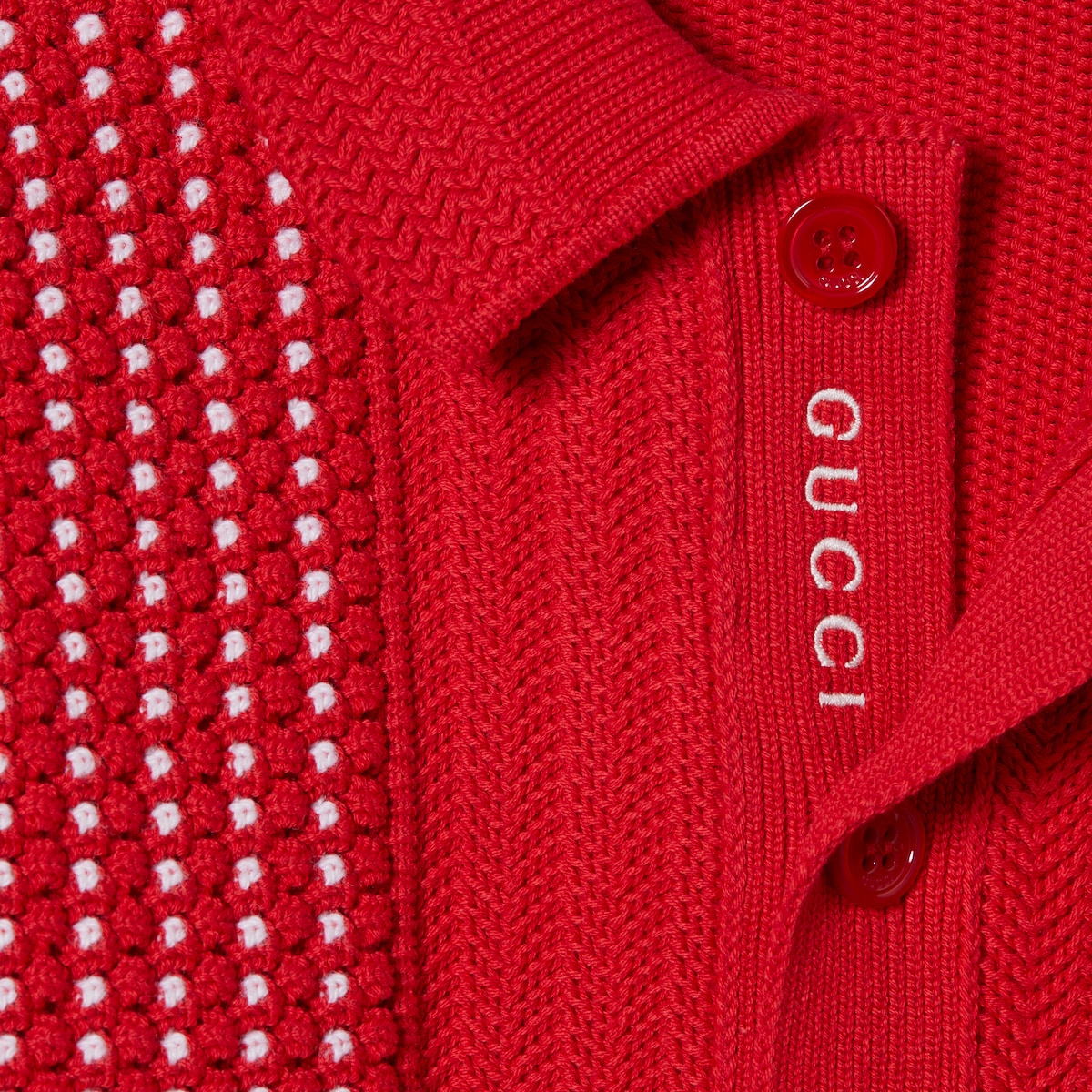 Children's cotton wool cardigan in red and white