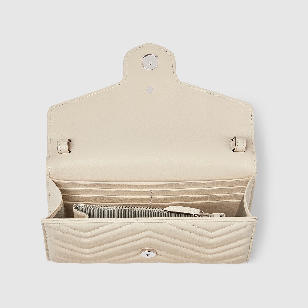 ダブルG チェーンウォレット ・アイボリー レザー | GUCCI公式