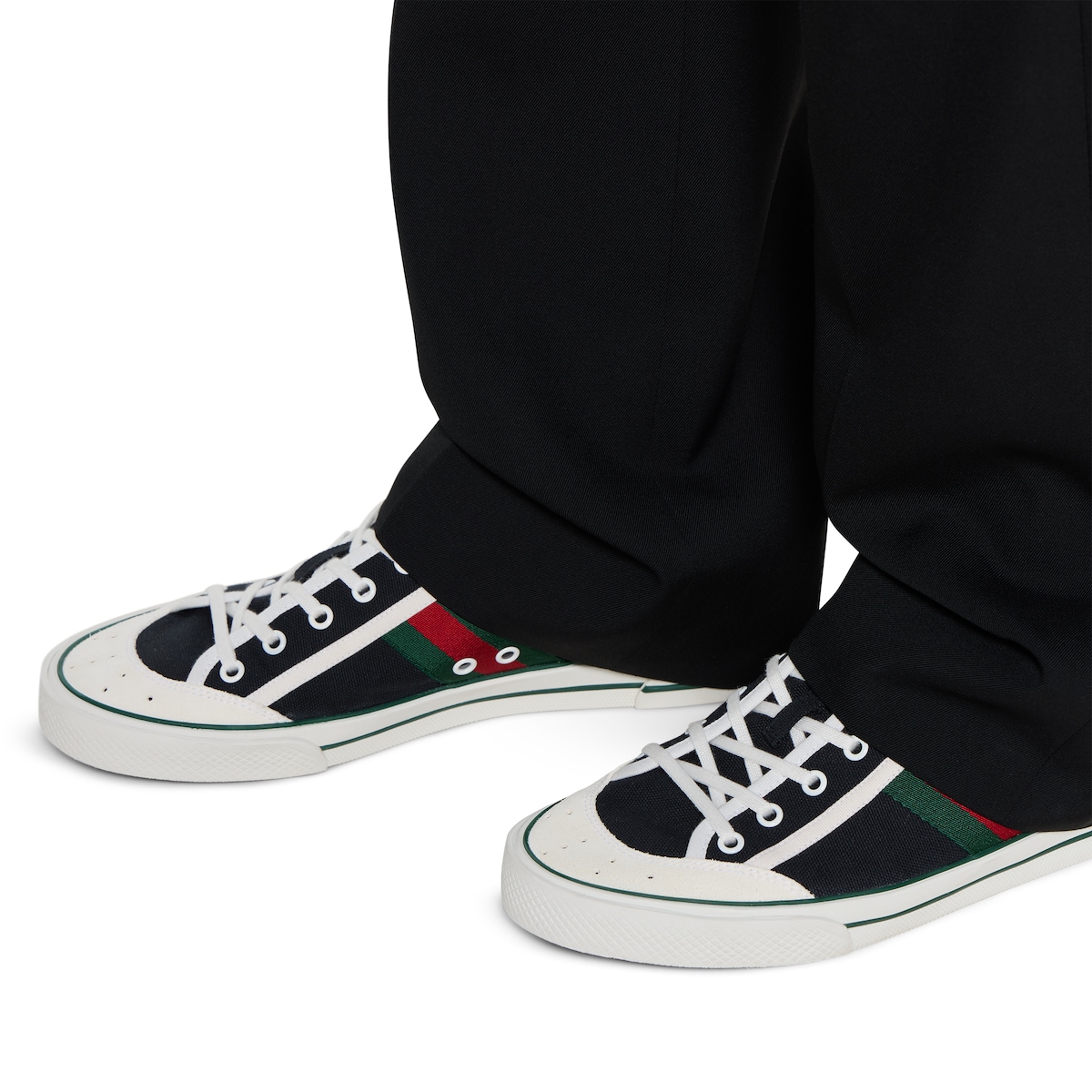 Men's Gucci Tennis 1977 trainers in black canvas | GUCCI® ZA