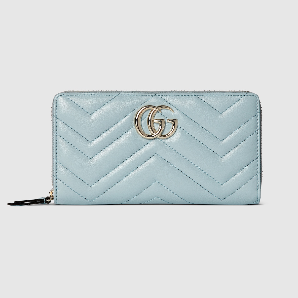 新品タグ付き✨グッチ　インターロッキングGG総柄 水色ライトブルー光沢感　結婚式 GUCCI（グッチ） 未使用品 タグ付き チルドレンズ GG トートバッグ