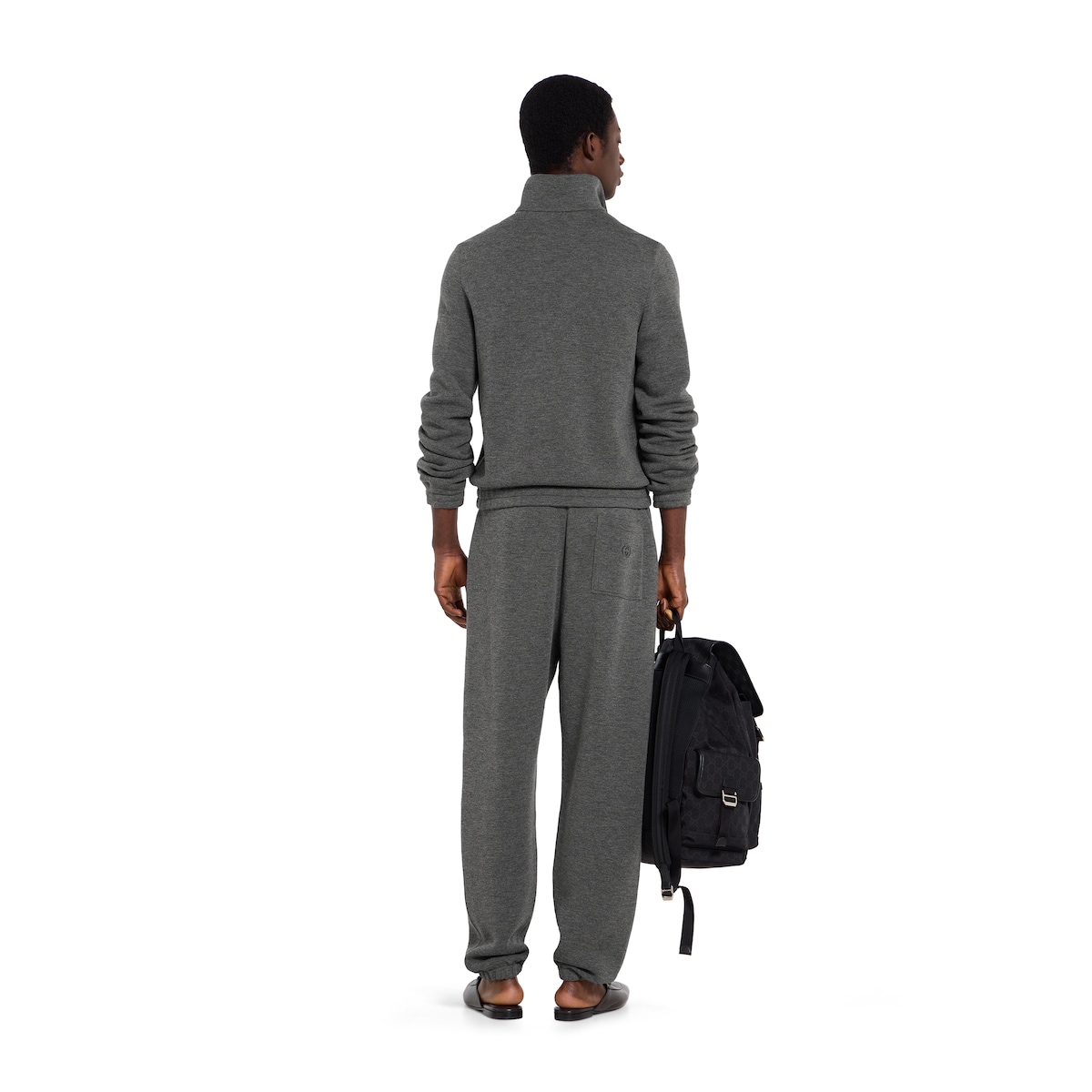 Double jersey jacquard zip jacket in grey | GUCCI® US