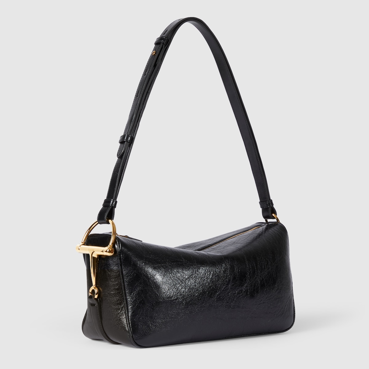 グッチ ハーフ ホースビット〕ミディアム ショルダーバッグ ・ブラック