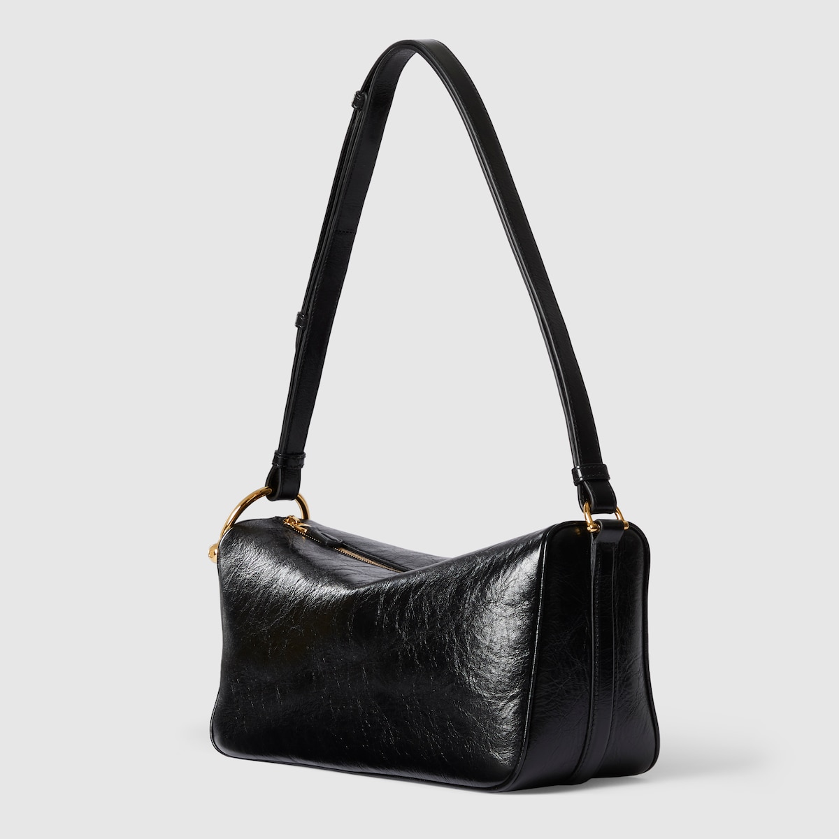 グッチ ハーフ ホースビット〕ミディアム ショルダーバッグ ・ブラック