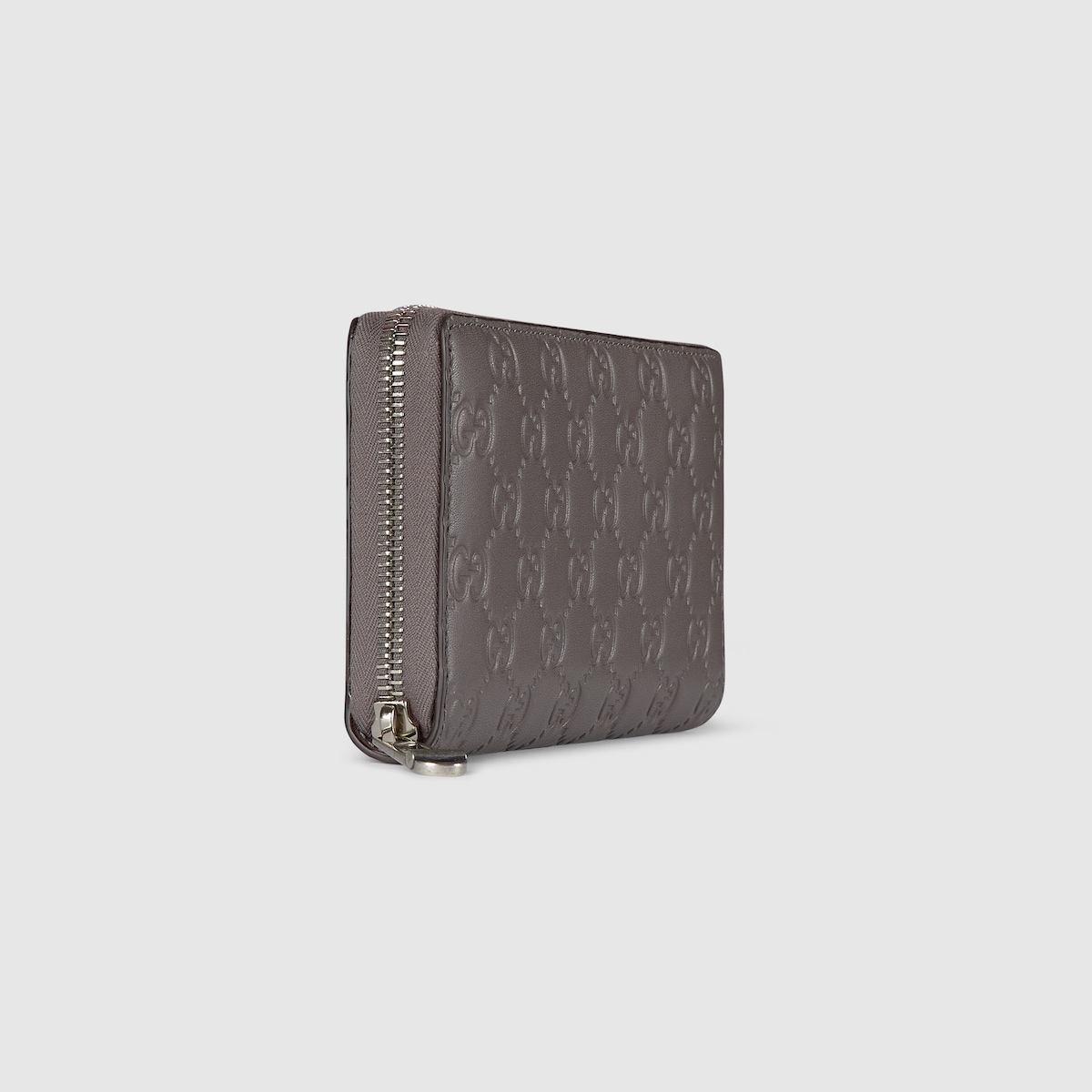 GGエンブレム〕ジップアラウンドウォレット ・グレー GGレザー | GUCCI公式