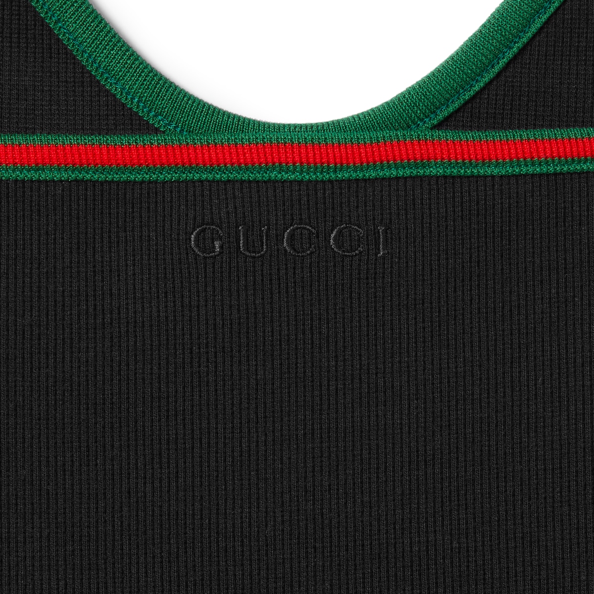 Heavy cotton rib tank top in black | GUCCI® US