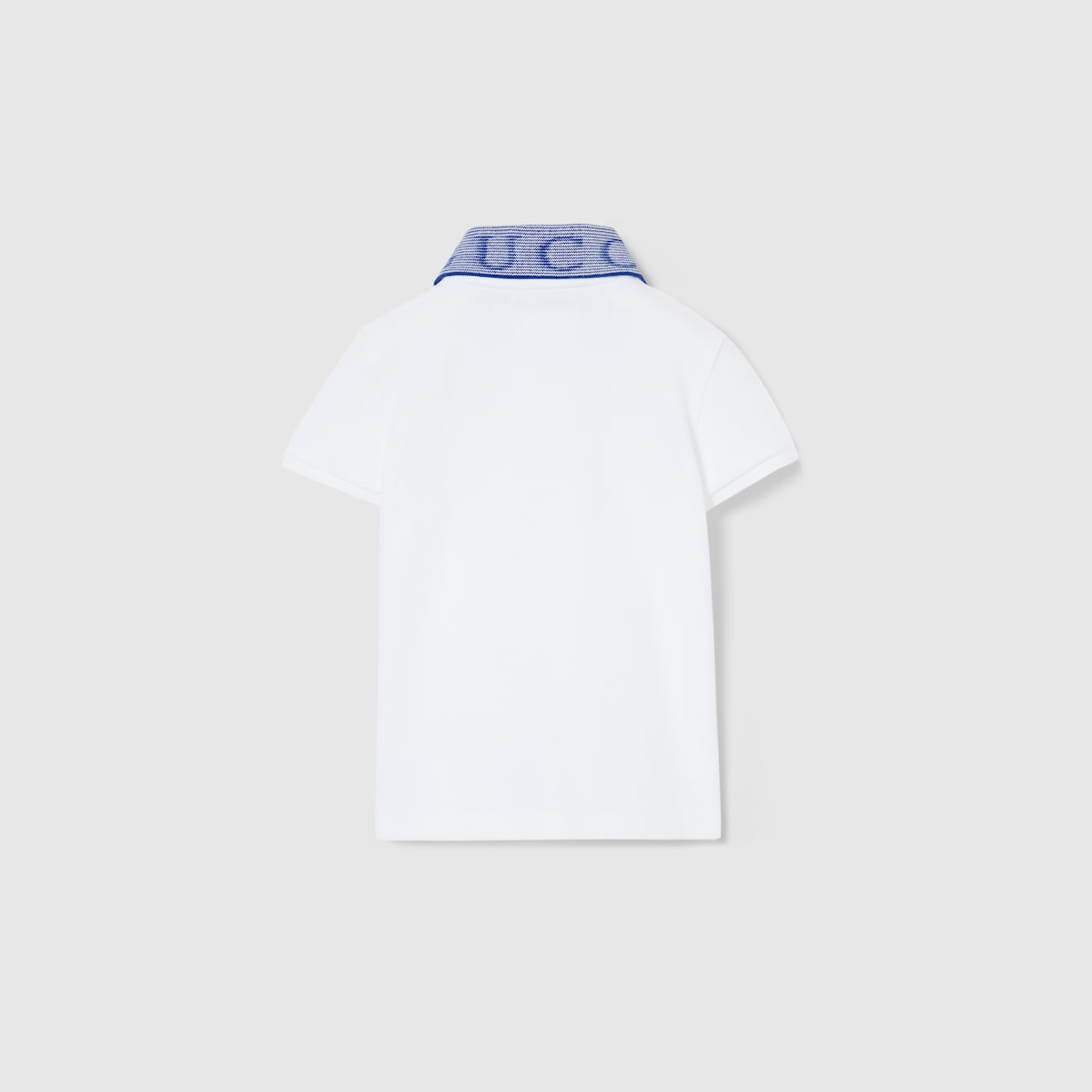Baby cotton polo shirt with embroidery in white - thumbnail 4