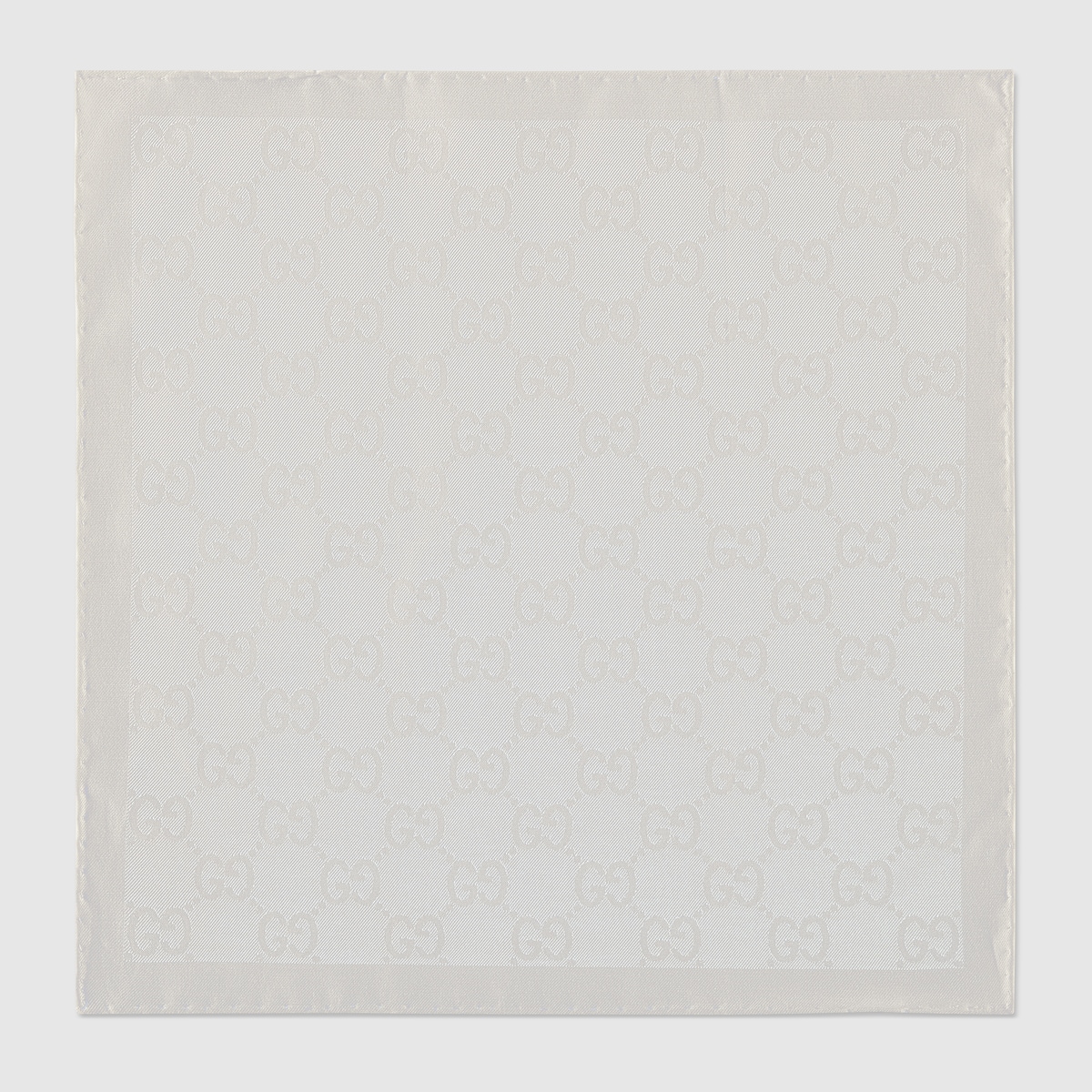 GG cotton silk pocket square in white - thumbnail 3