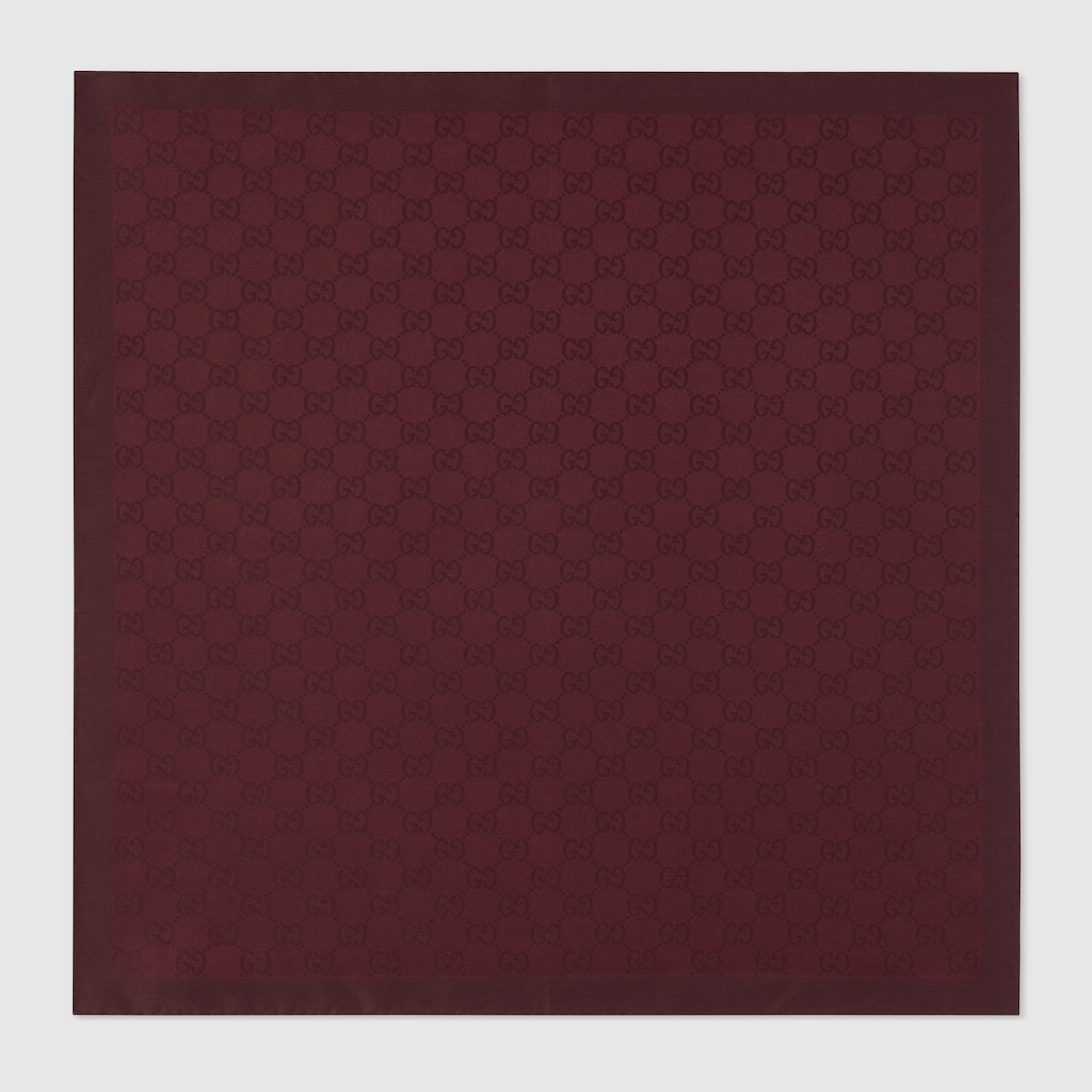 GG silk cotton pocket square in bordeaux - thumbnail 3