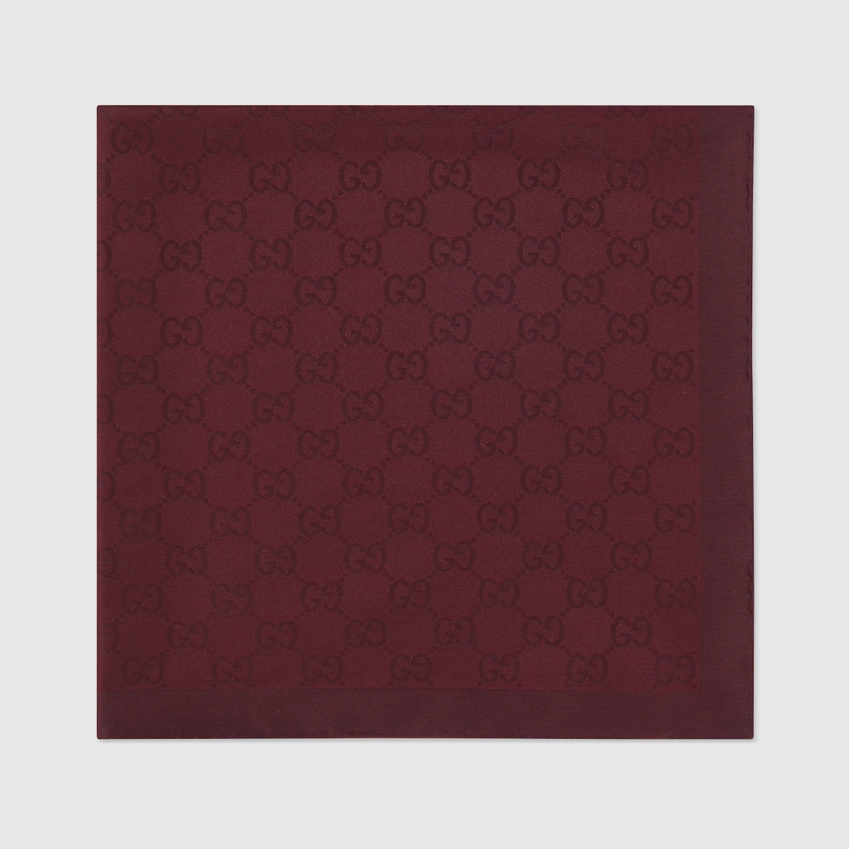 GG silk cotton pocket square in bordeaux - thumbnail 2