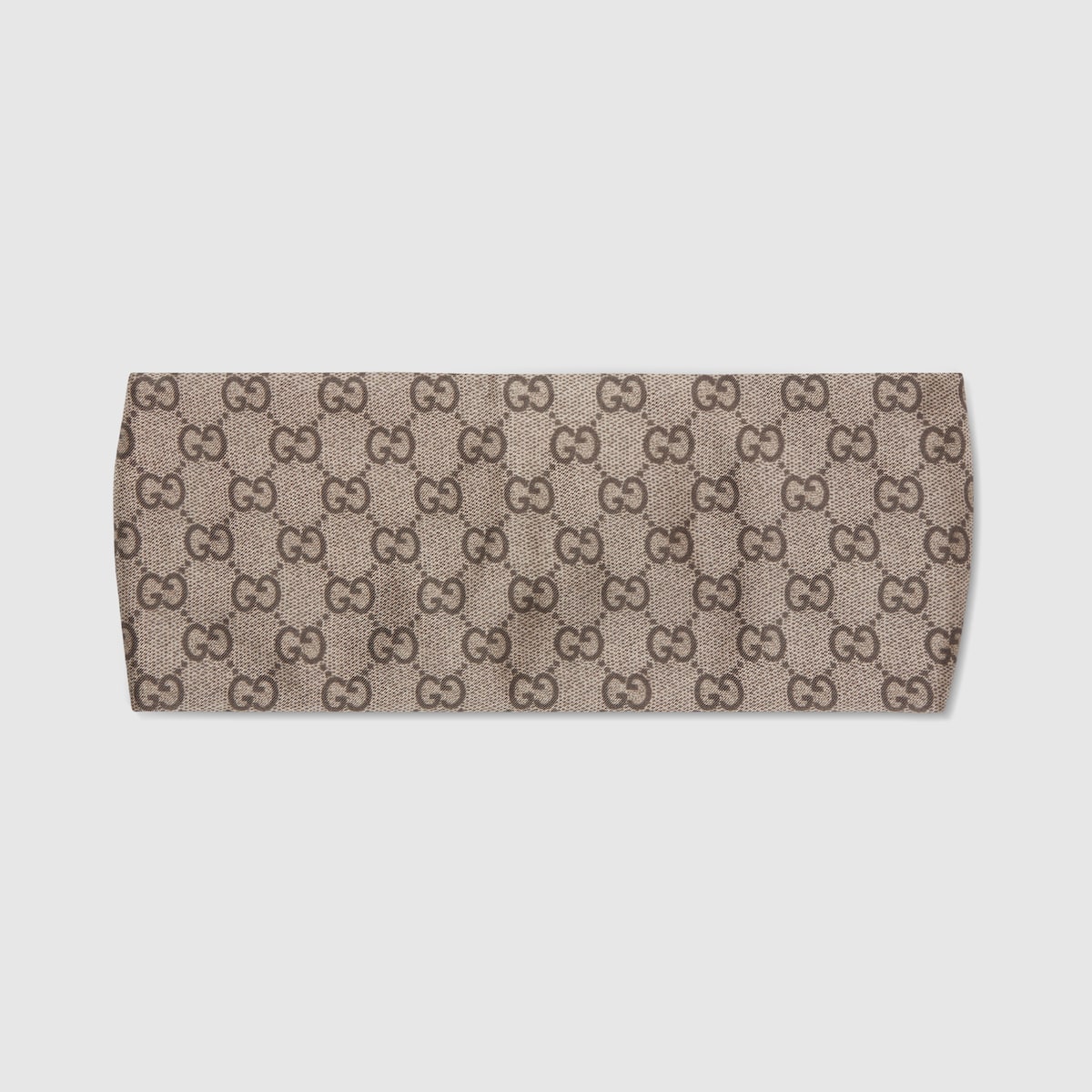Printed silk twill headband in camel and light brown | GUCCI® US