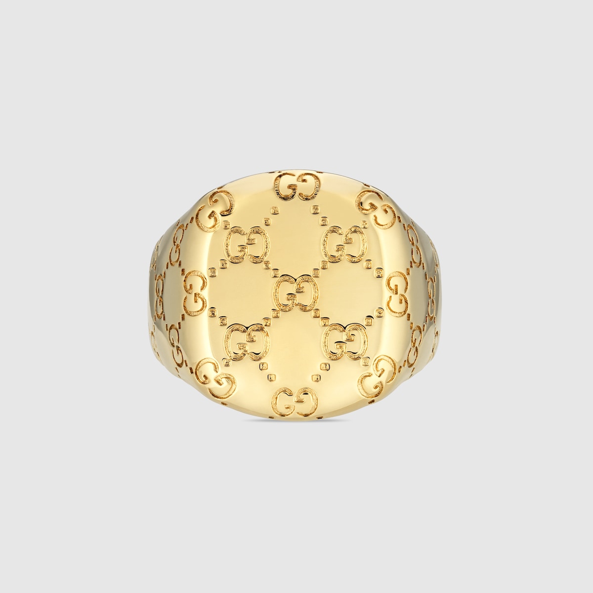 GG motif signet ring in gold-toned brass - thumbnail 4