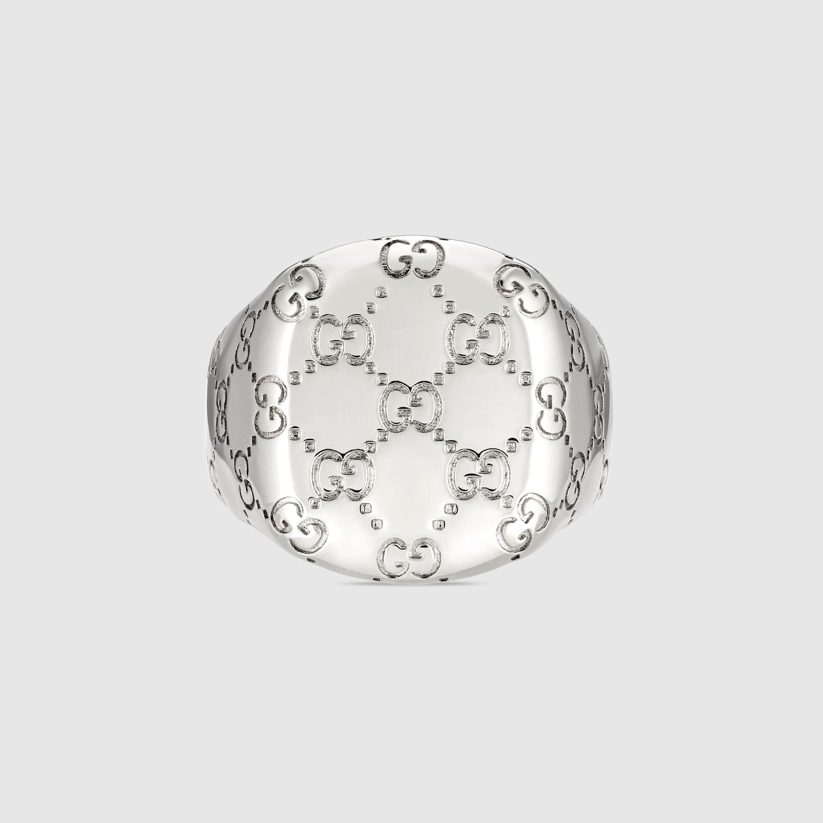 GG motif signet ring in gold-toned brass - thumbnail 8