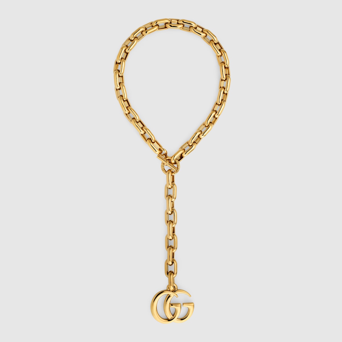 GG Marmont pendant chain necklace in gold-toned brass and