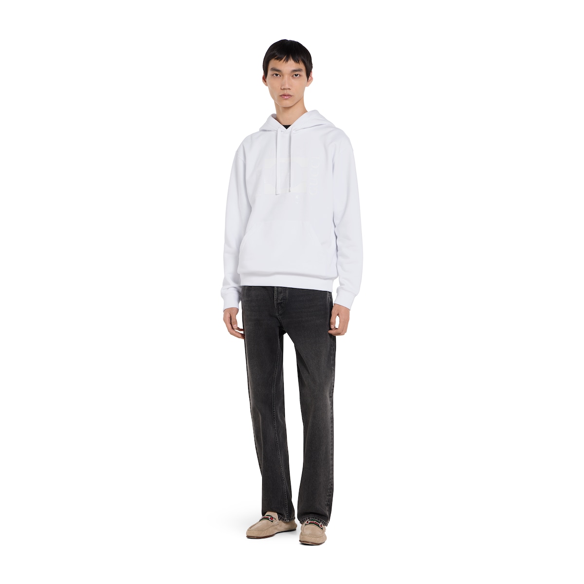 Cotton jersey sweatshirt with print in white | GUCCI® US