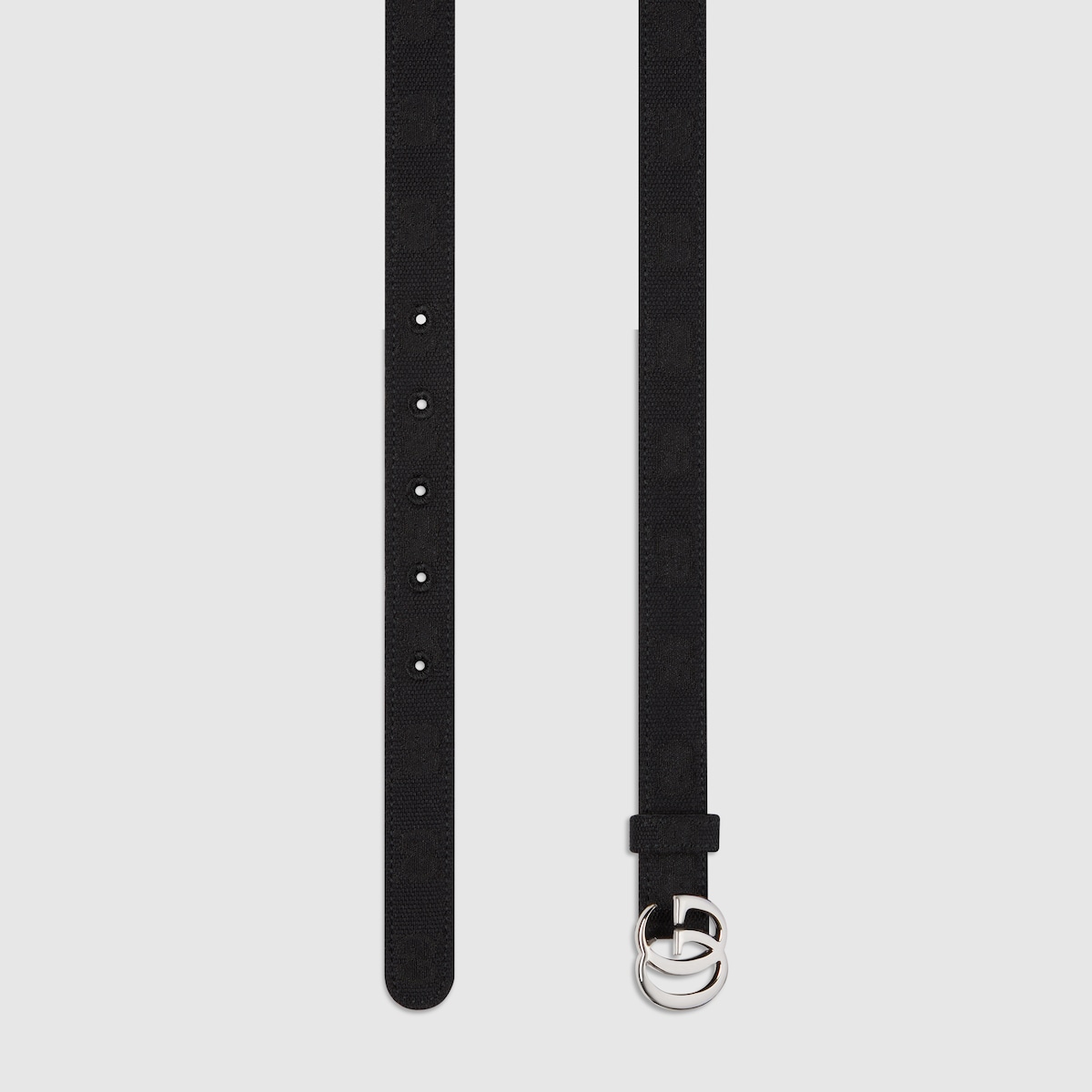 GG Marmont thin belt in black GG canvas | GUCCI® US