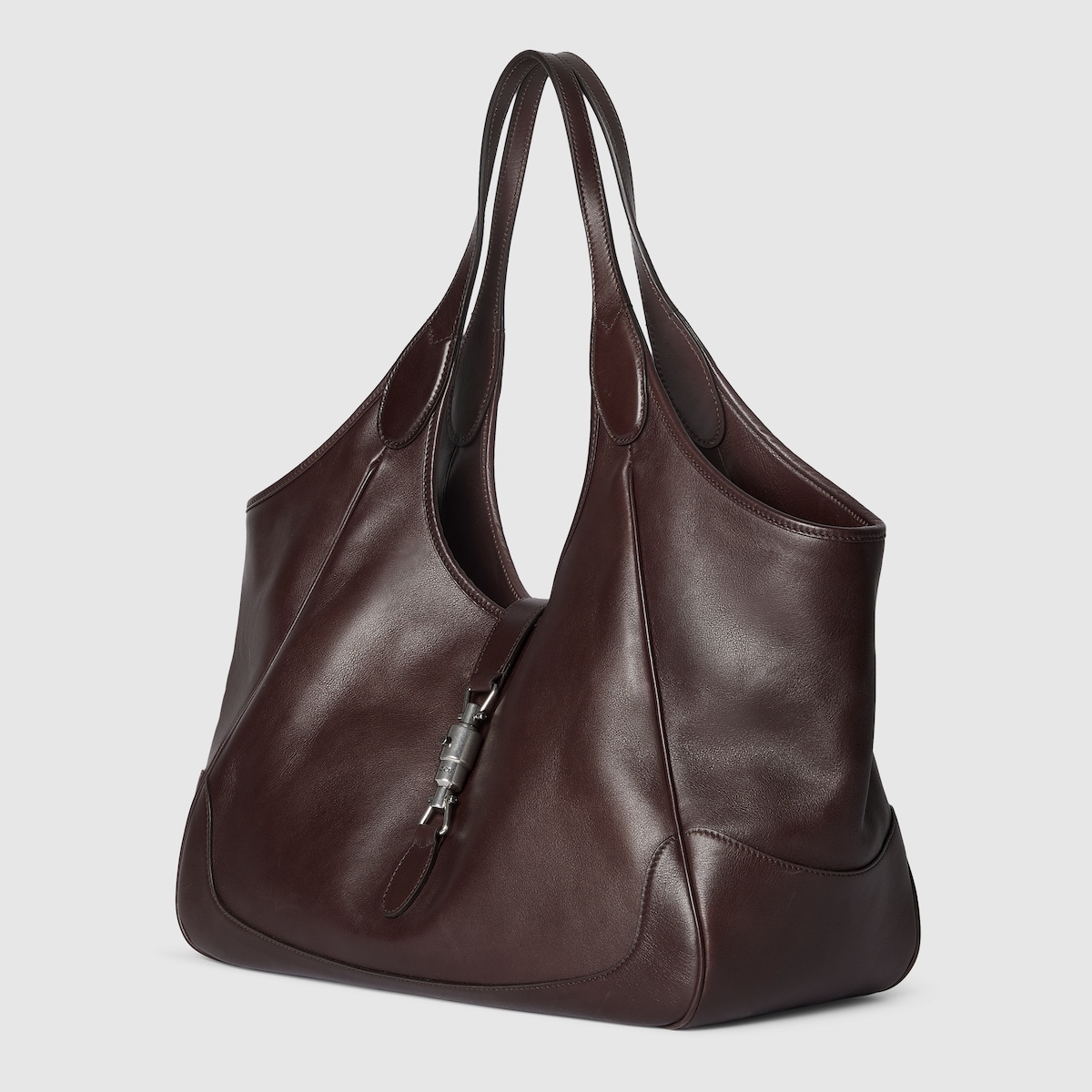 Mercato medium tote bag in dark brown leather - thumbnail 8